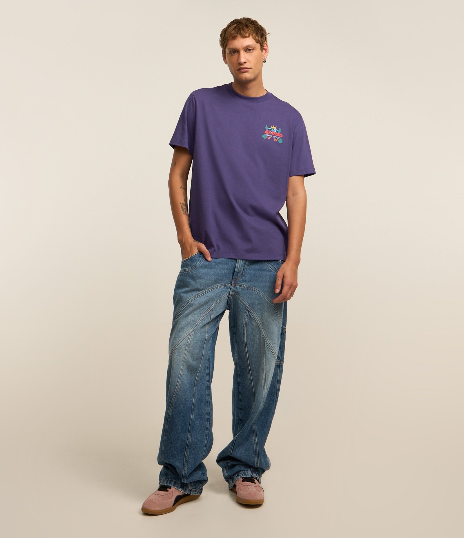 Camiseta Comfort em Algodão com Estampa One Piece Roxo 2