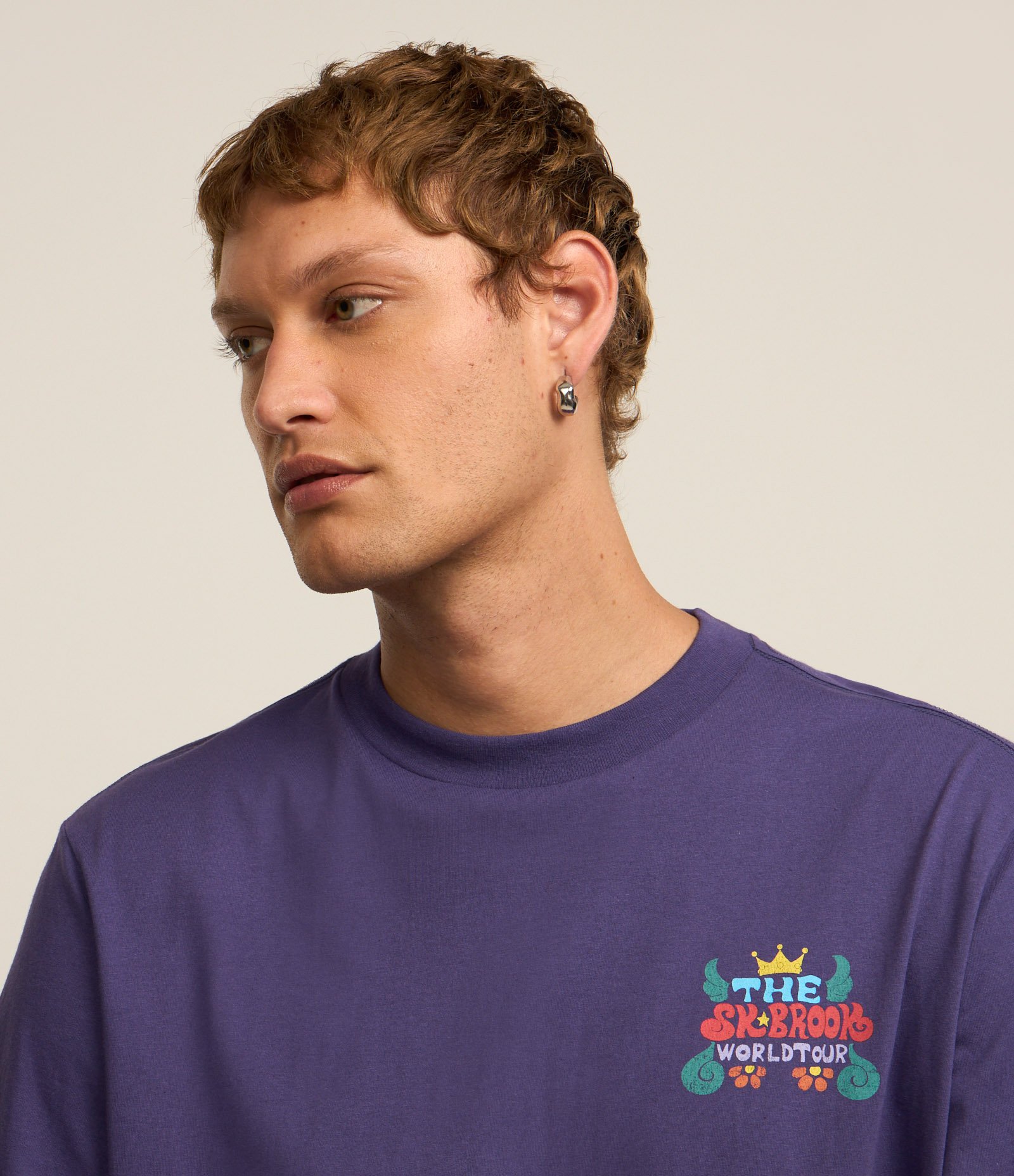 Camiseta Comfort em Algodão com Estampa One Piece Roxo 4