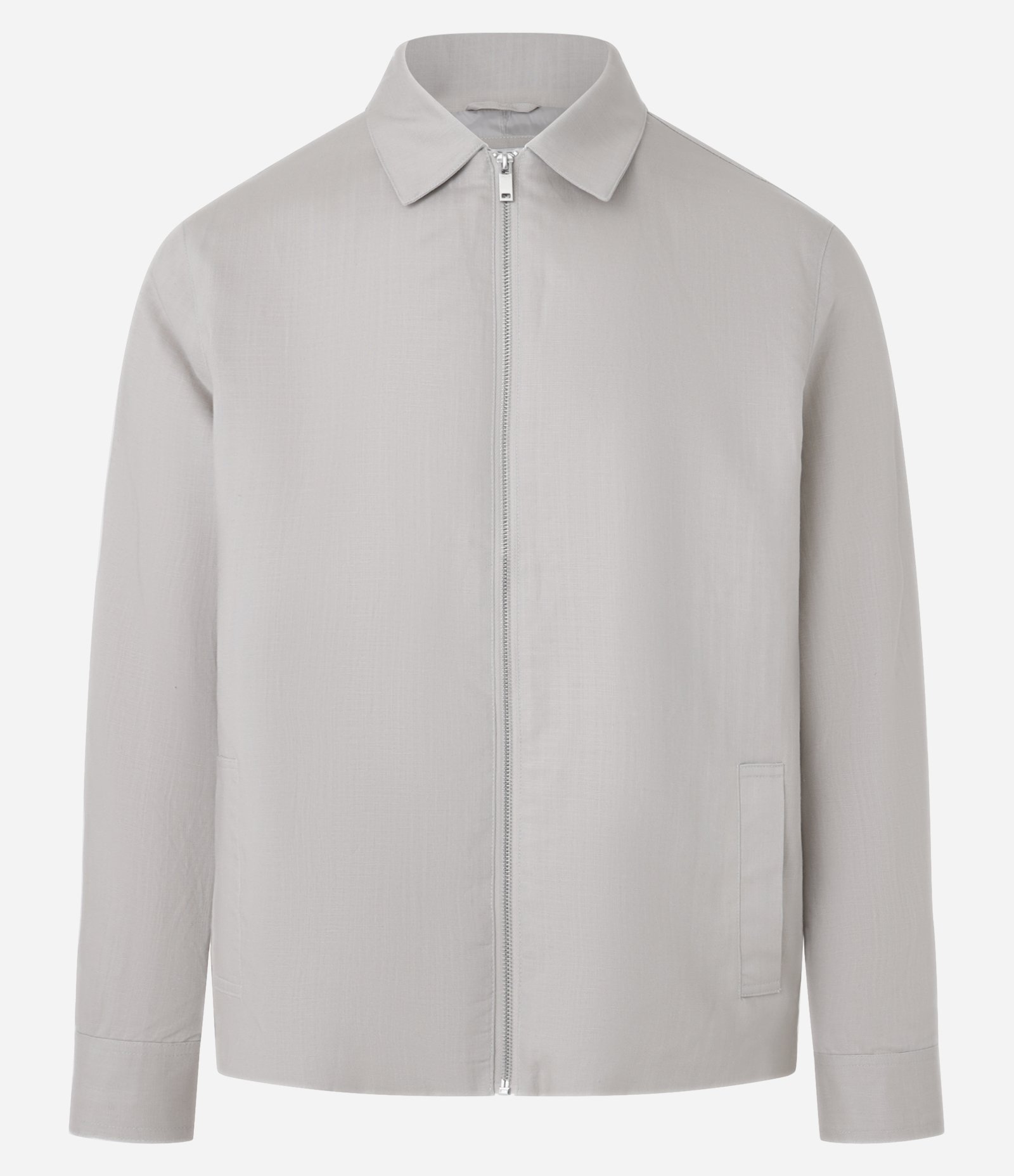 Jaqueta em Liocel e Linho com Fechamento por Zíper Bege 8