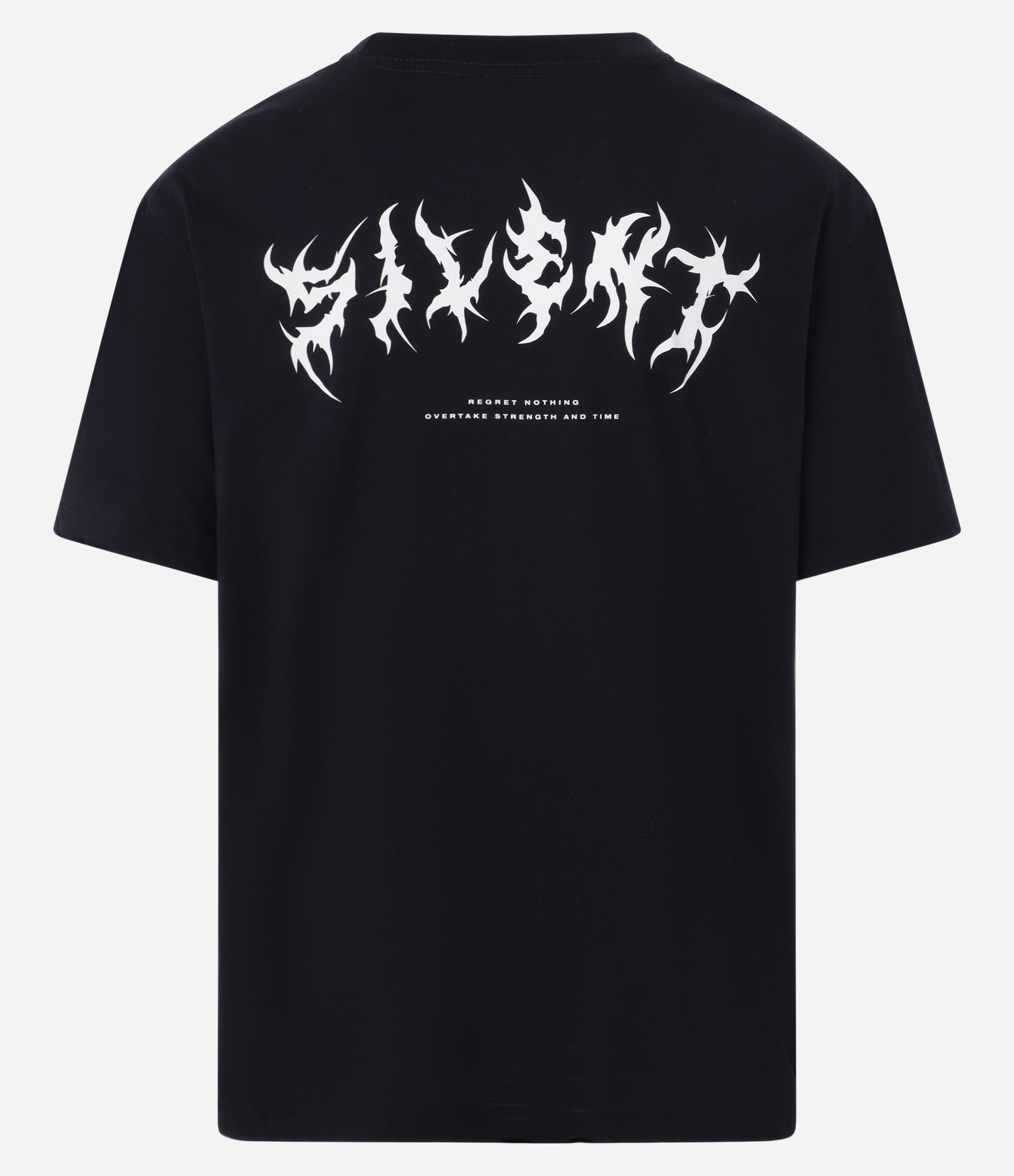 Camiseta Relaxed em Algodão com Estampa Lettering Preto 7