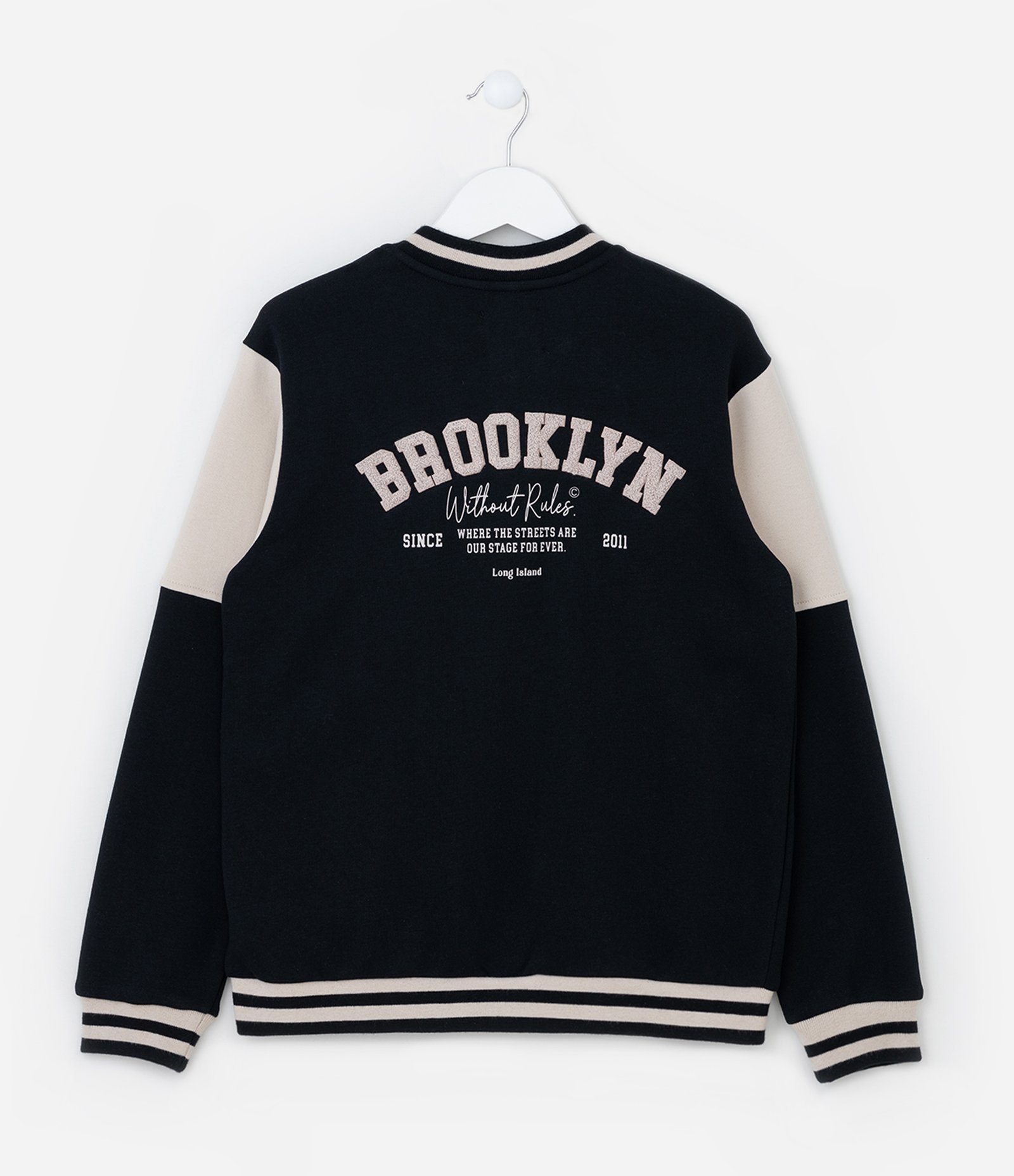 Jaqueta Bomber Infantil com Recortes Contrastante - Tam 5 a 14 Anos Preto 2