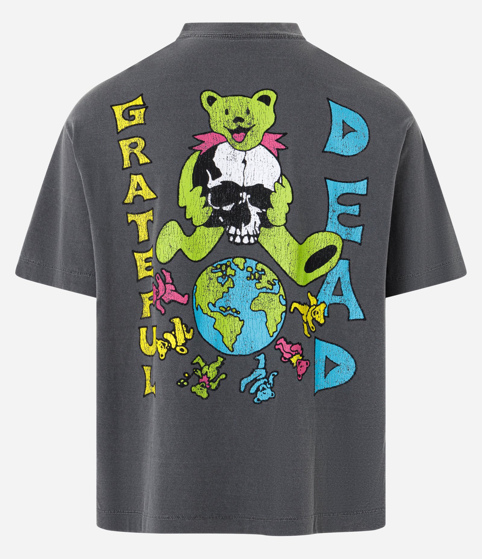 Camiseta Boxy em Algodão com Estampa Grateful Dead Cinza 7