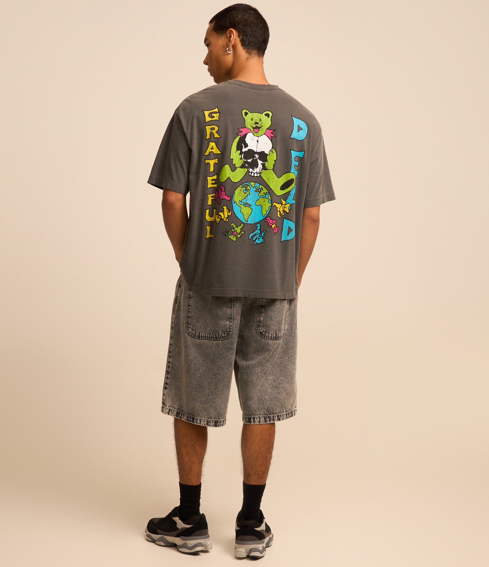 Camiseta Boxy em Algodão com Estampa Grateful Dead Cinza 2