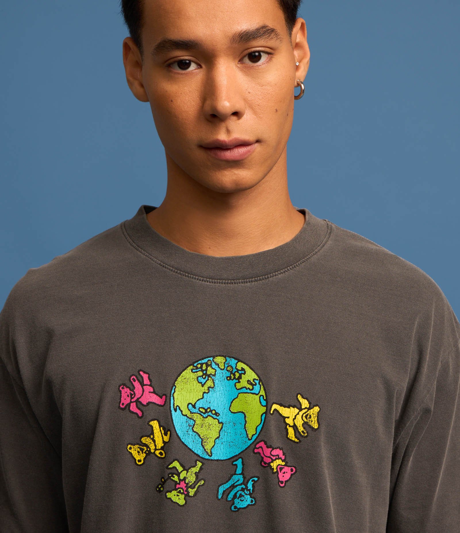 Camiseta Boxy em Algodão com Estampa Grateful Dead Cinza 4