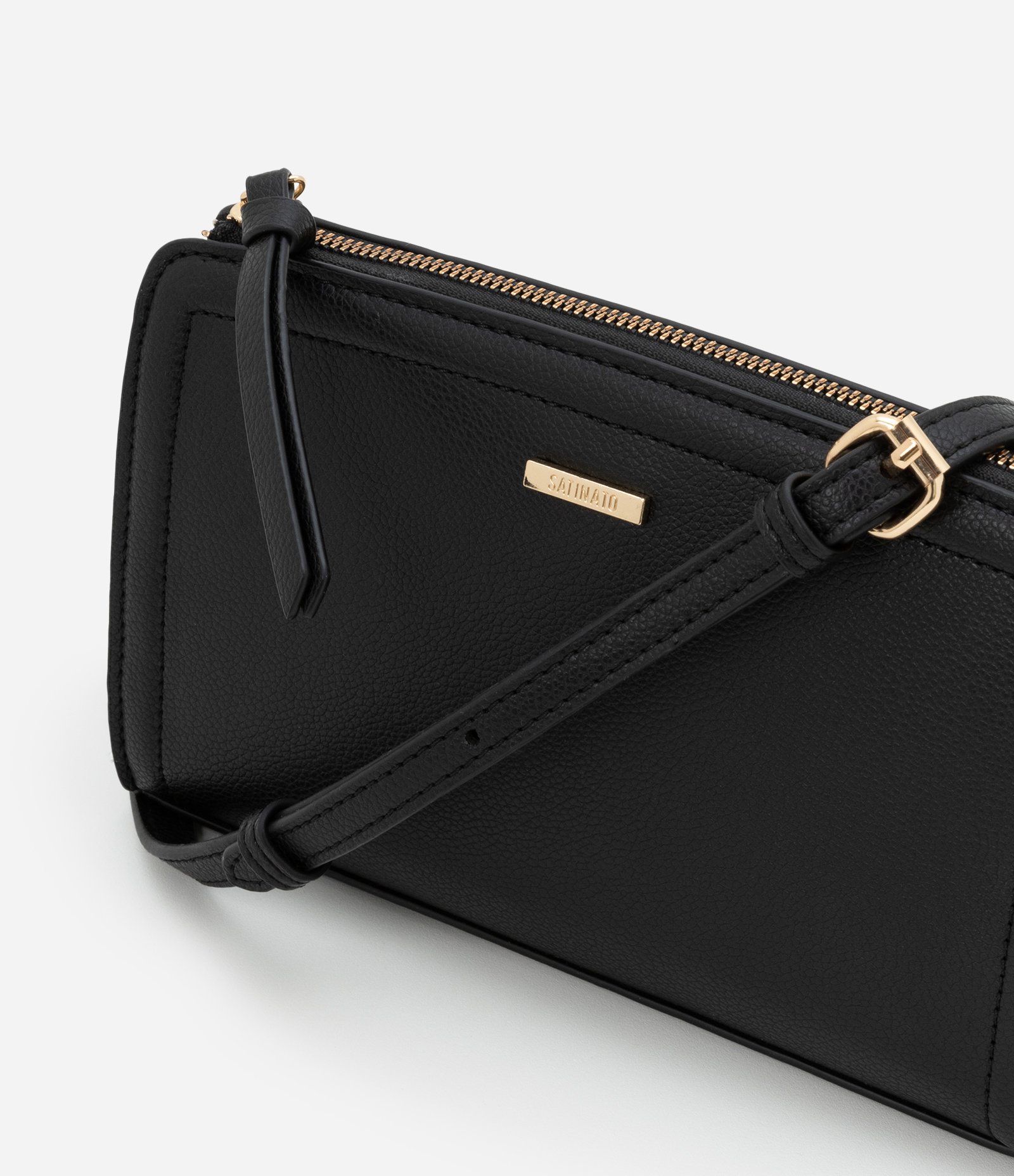Bolsa Transversal Pequena em PU com Zíper Preto 6