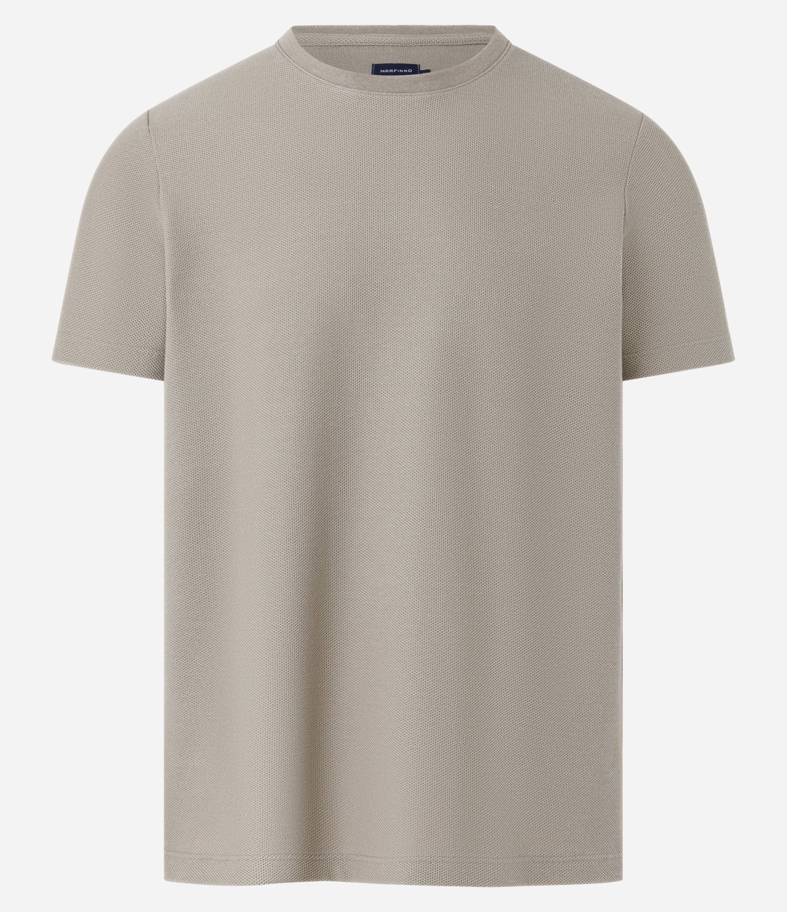 Camiseta Regular com Textura Colmeia Bege 5