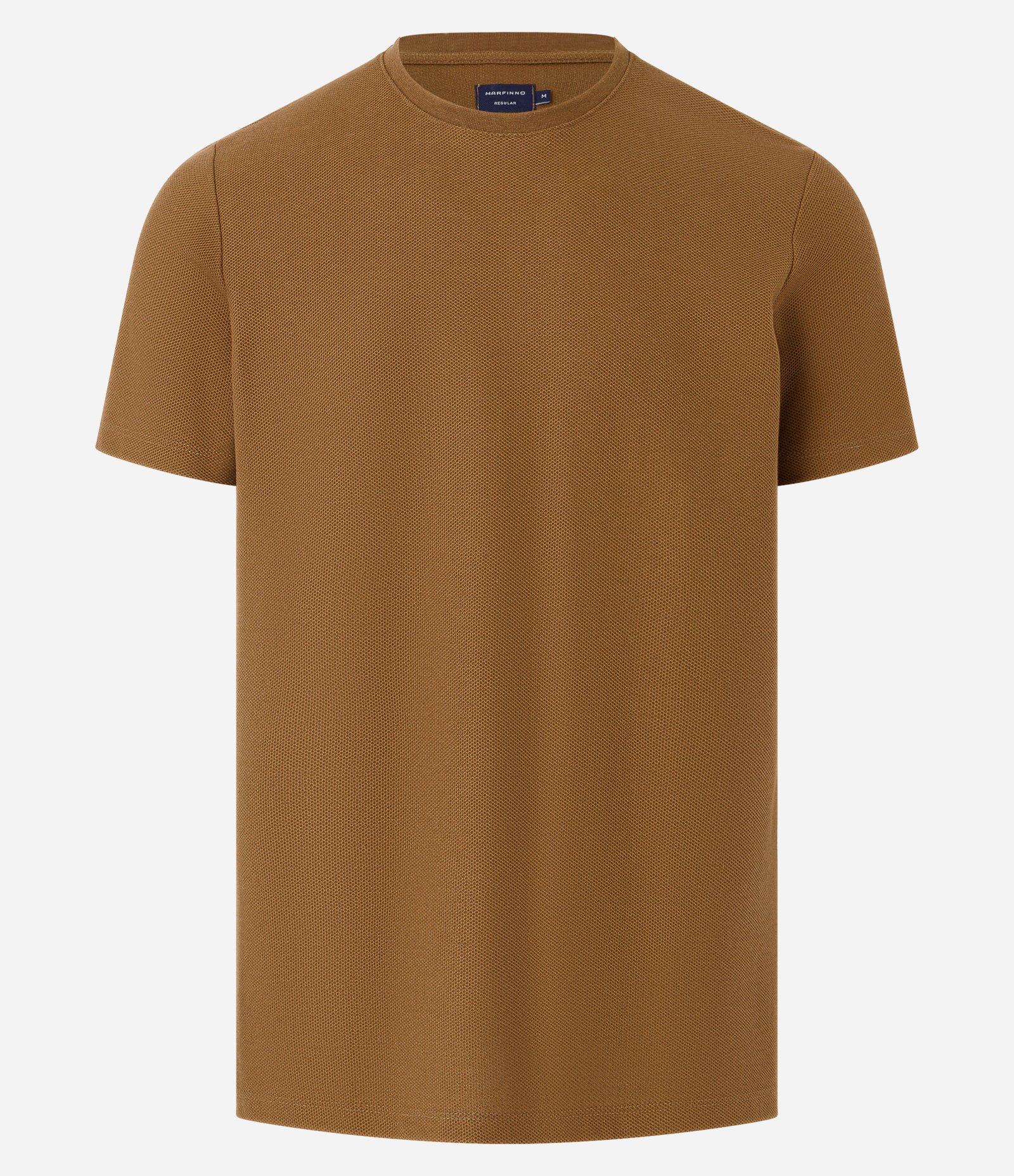 Camiseta Regular com Textura Colmeia Marrom 5