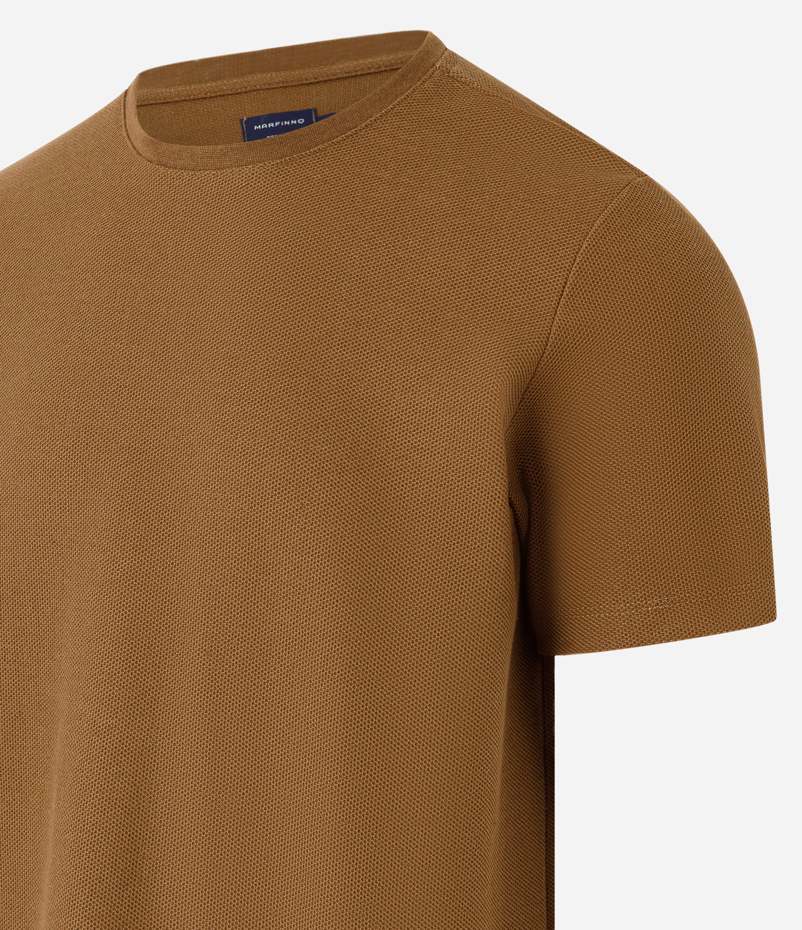 Camiseta Regular com Textura Colmeia Marrom 6