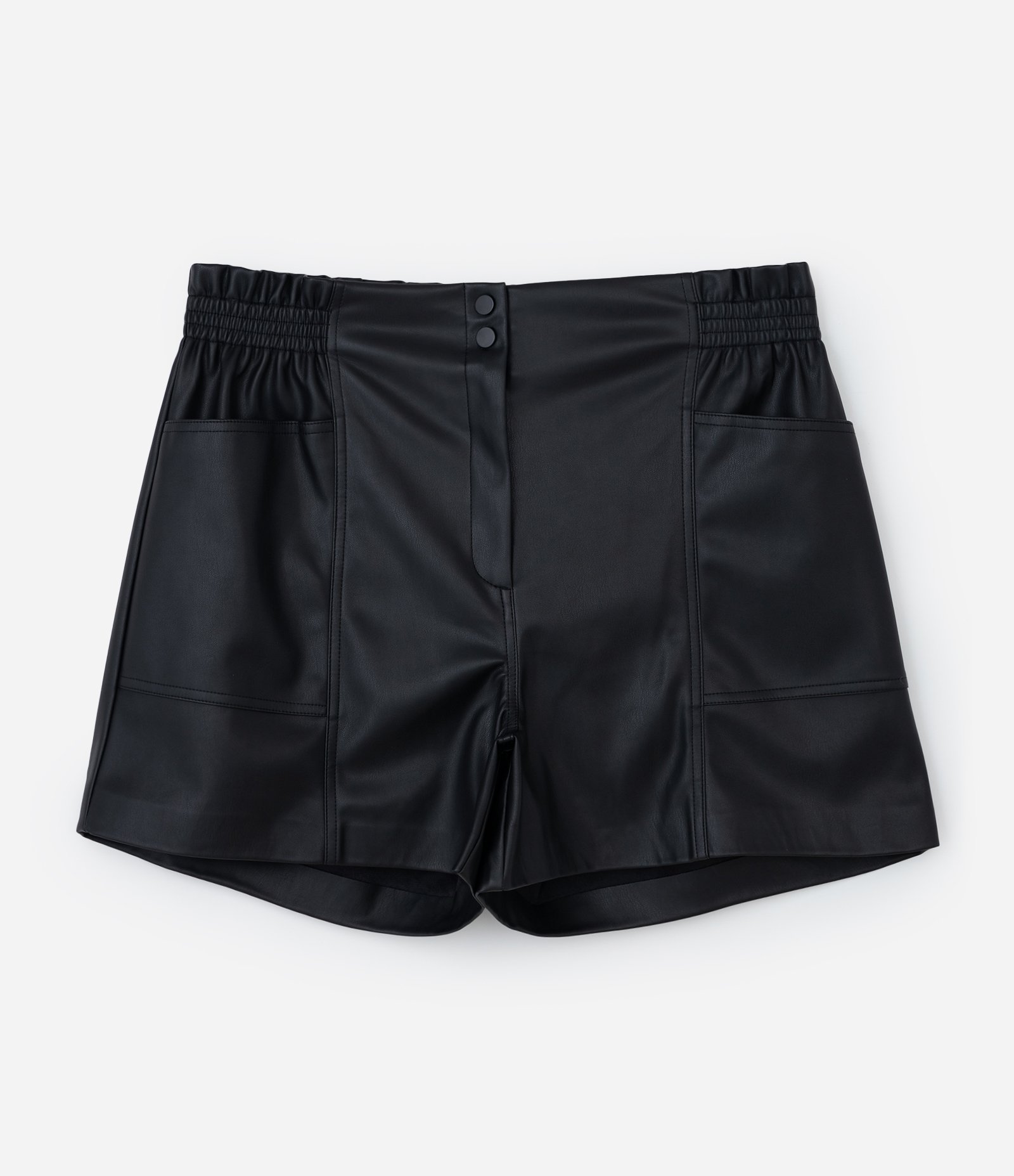 Bermuda Clochard em Material Sintético Curve & Plus Size Preto 5