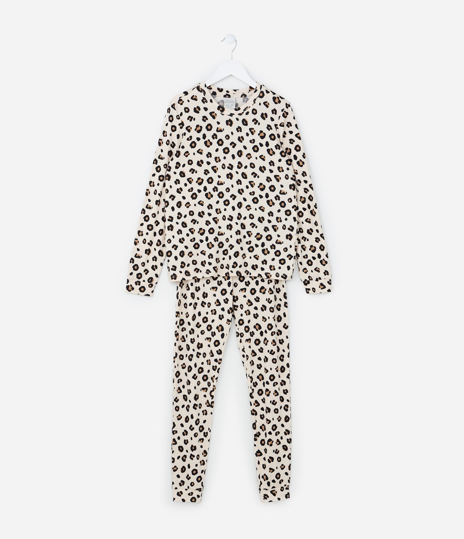 Pijama Infantil com Toque Suave e Estampa Oncinha - Tam 2 a 14 Anos Bege 1