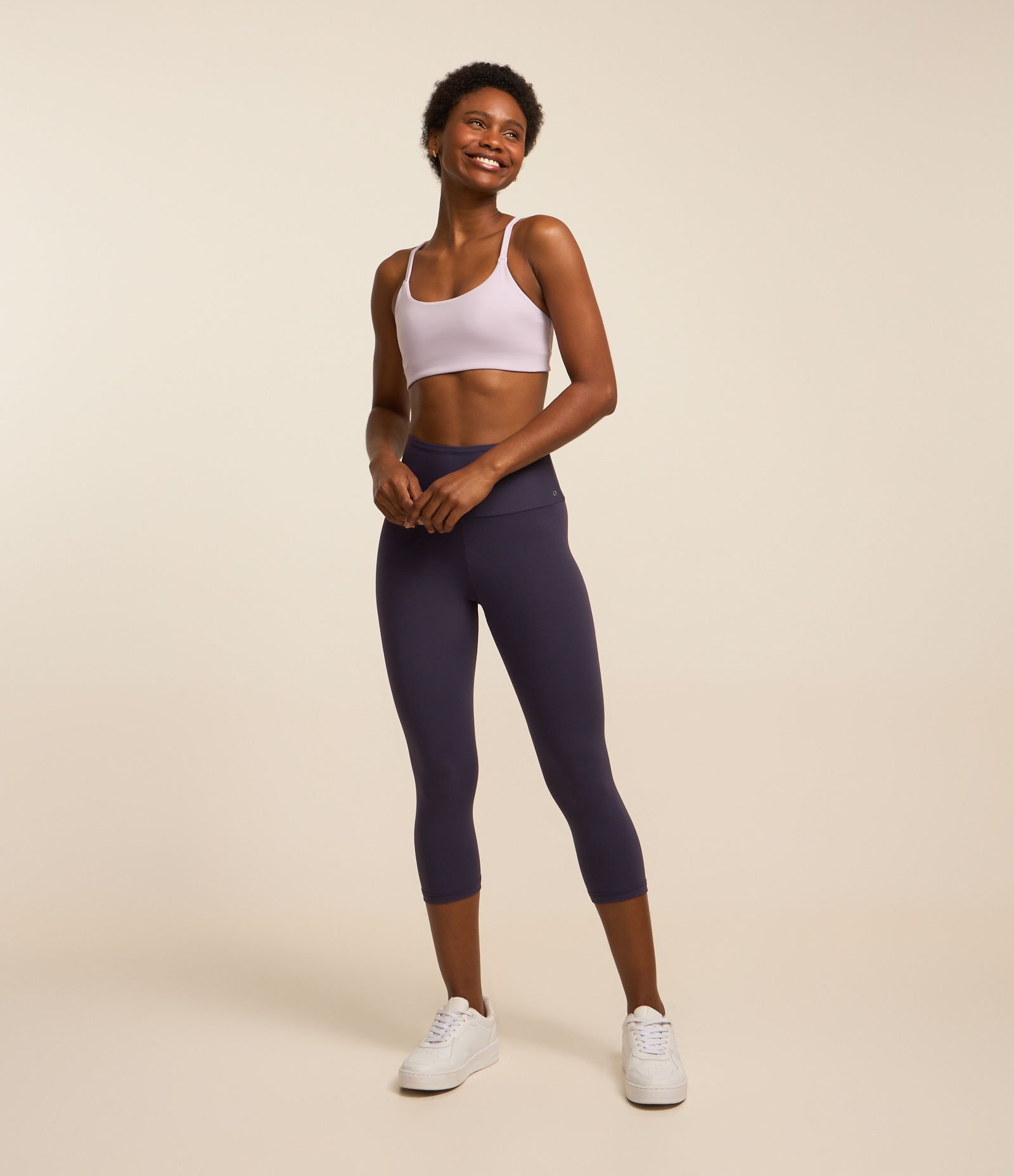 Calça Corsário Esportiva Básica em Microfibra com Cós Amplo Azul Escuro 2