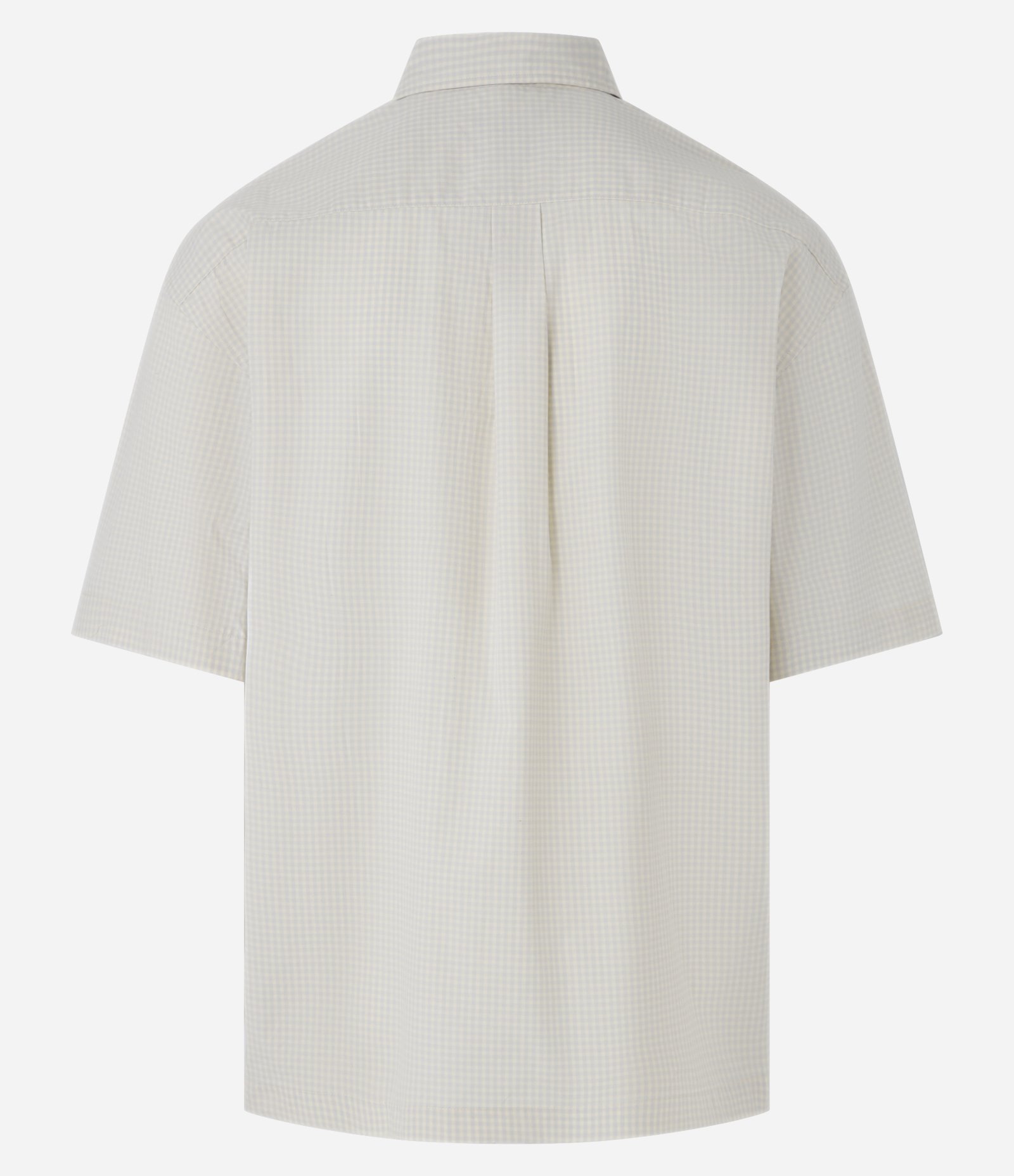 Camisa Overboxy em Tricoline com Estampa Xadrez e Bolso Off White 5