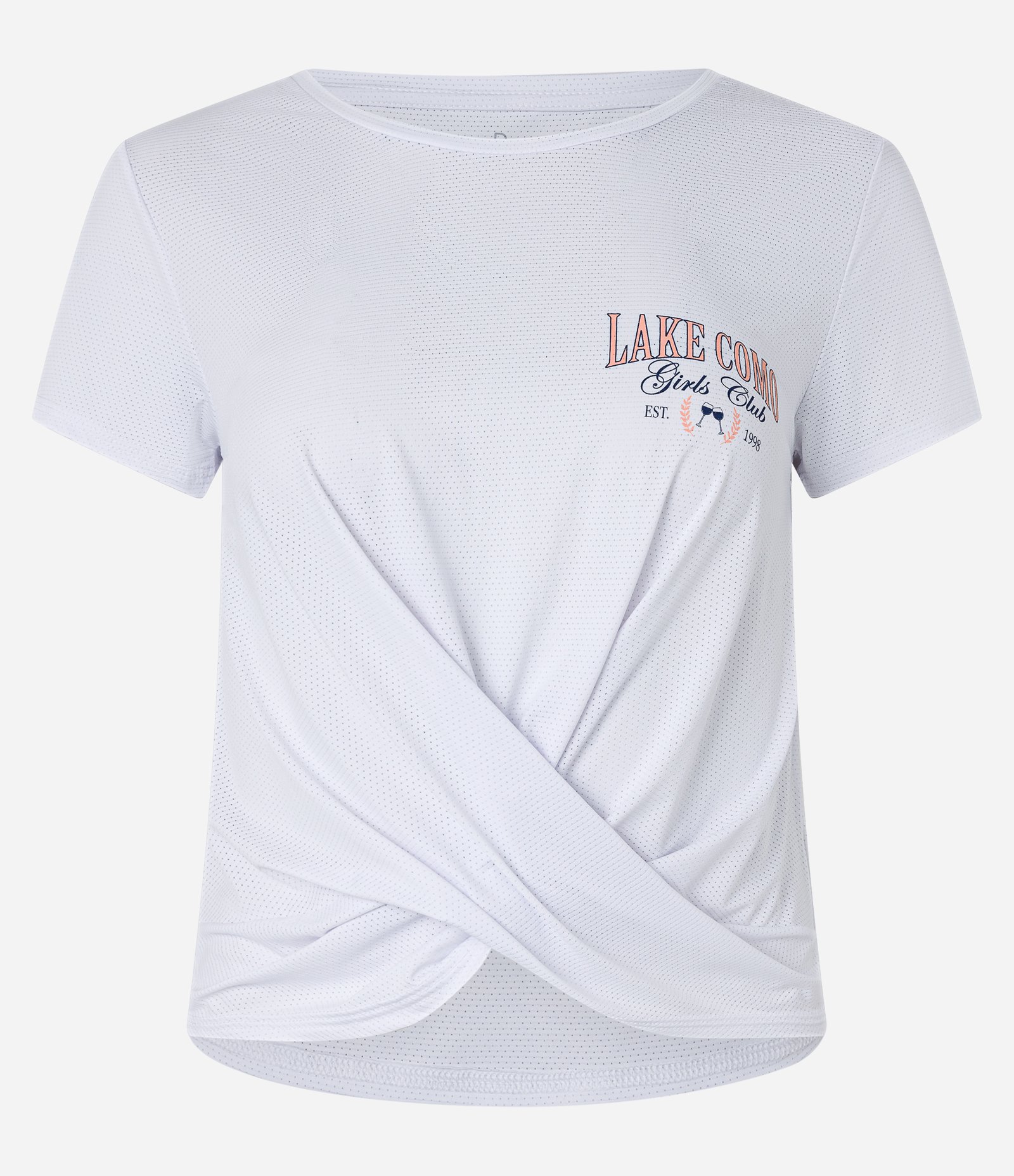 Camiseta Esportiva em Microfibra com Barra Transpassada e Estampa no Peito Branco 4