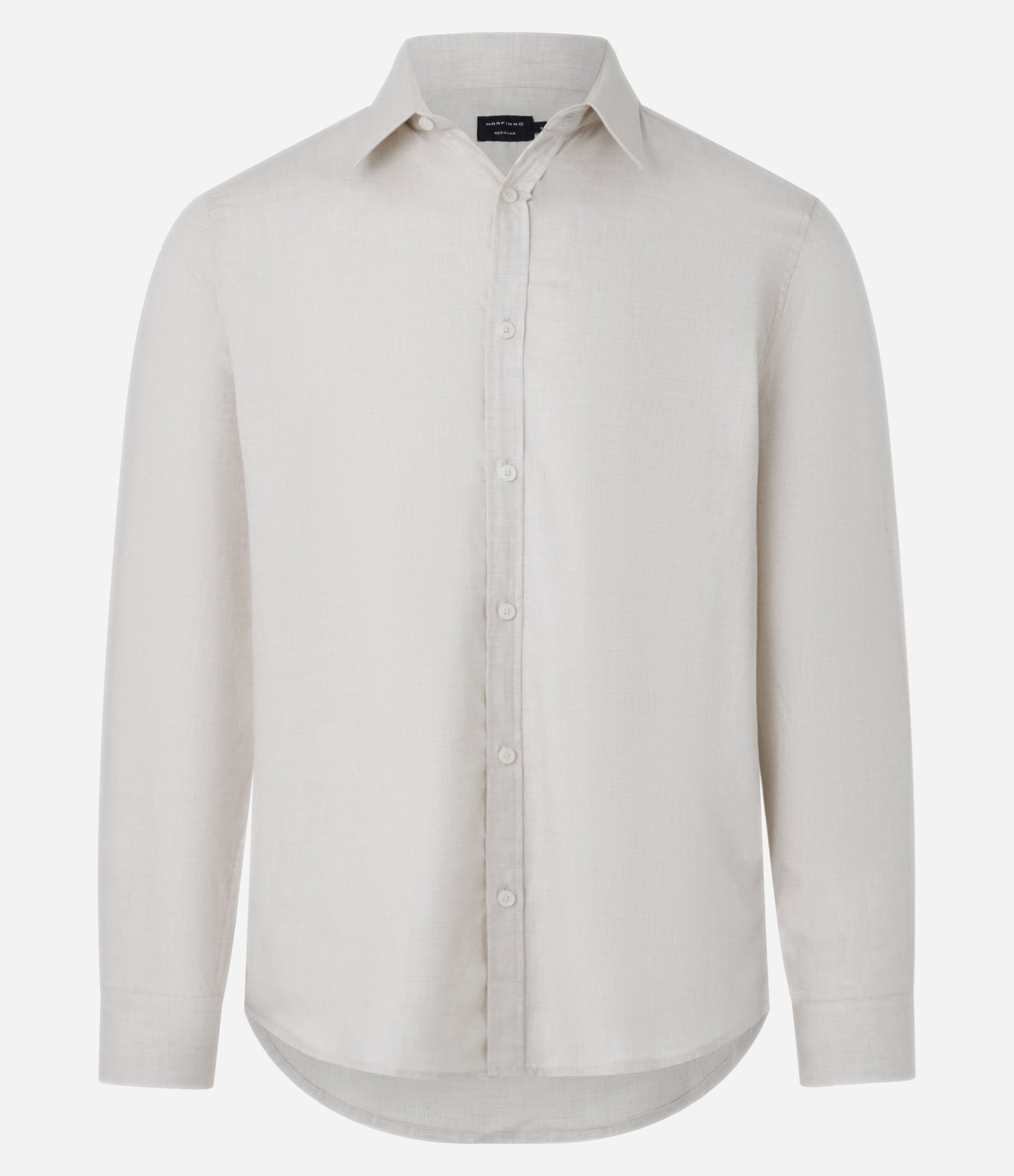 Camisa em Algodão com Botões Frontais e Efeito Mescla Bege 1