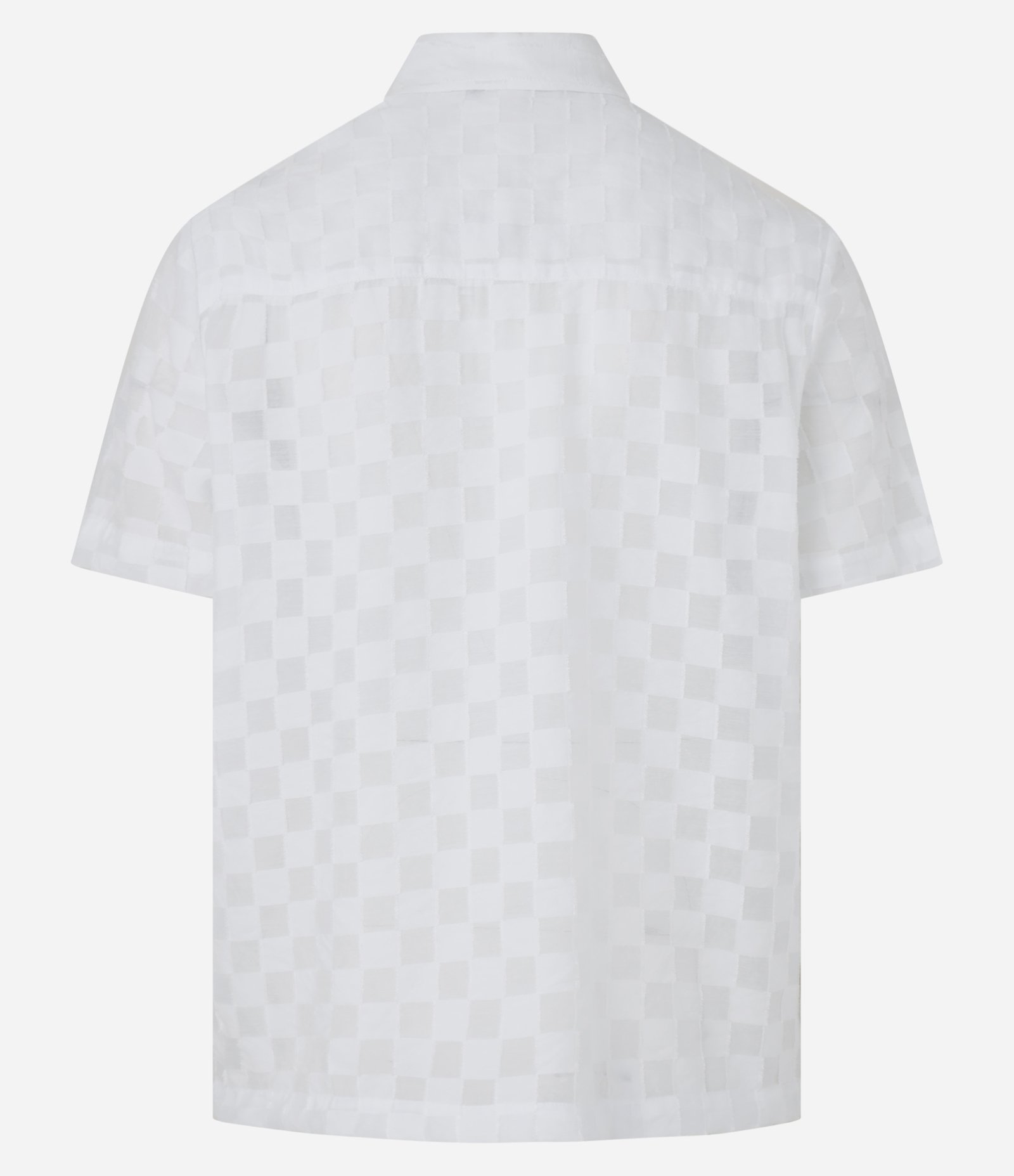 Camisa em Algodão com Estampa Xadrez e Textura Branco 7
