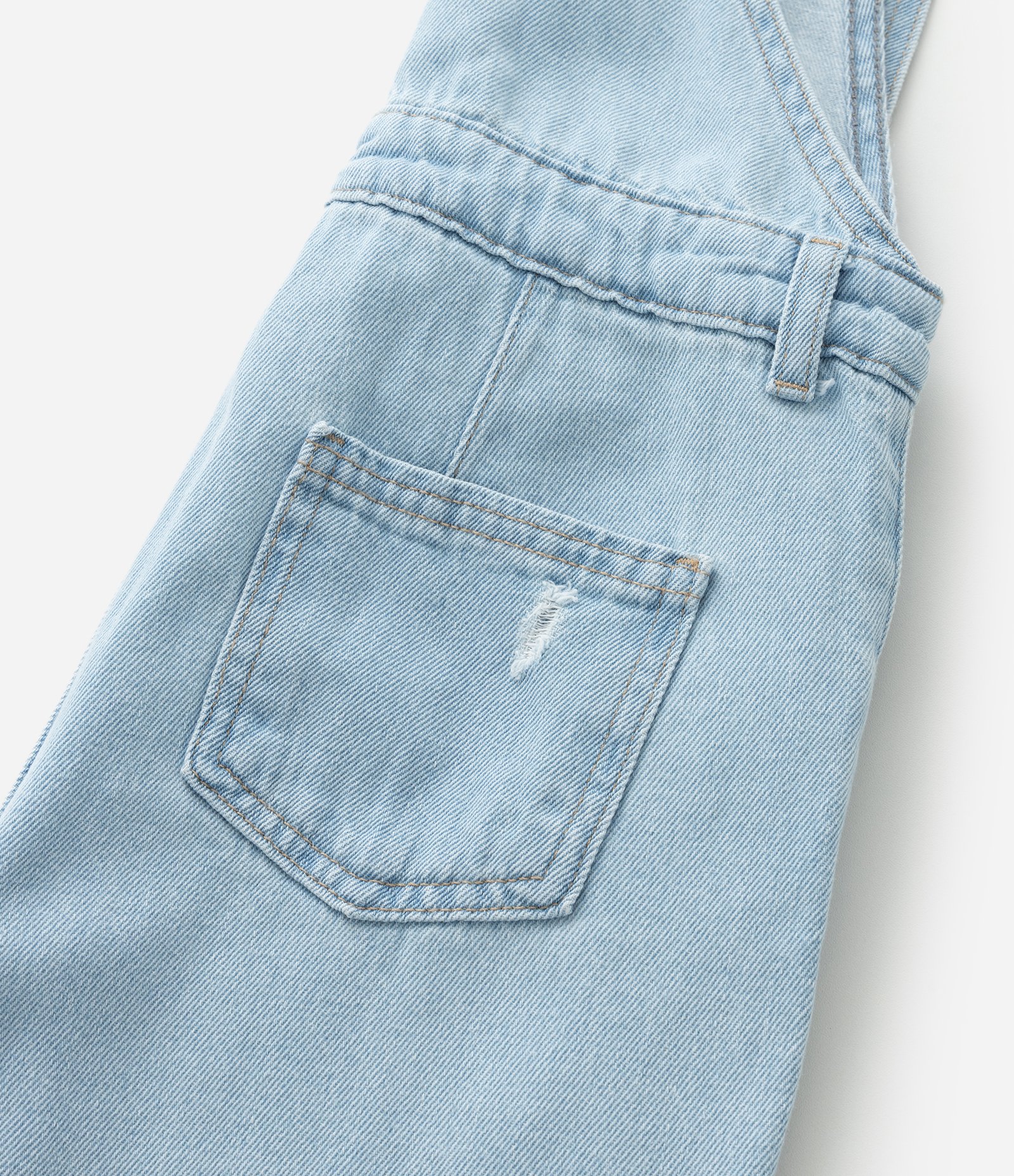 Jardineira Infantil Jeans com Estampa Doodles - Tam 5 a 14 Anos Azul 4