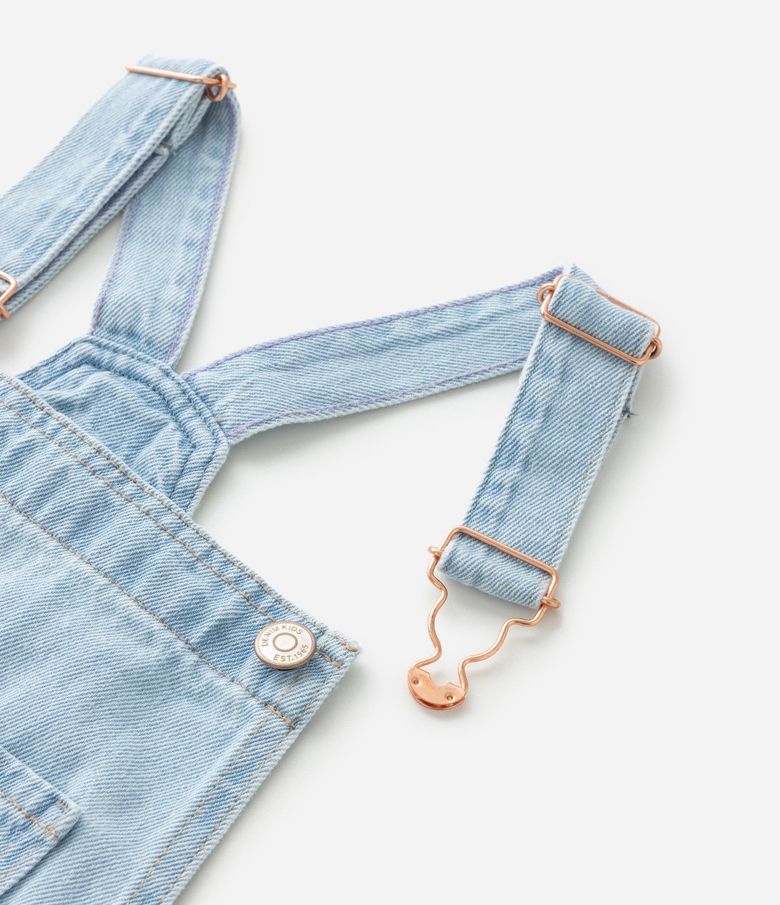 Jardineira Infantil Jeans com Estampa Doodles - Tam 5 a 14 Anos Azul 5