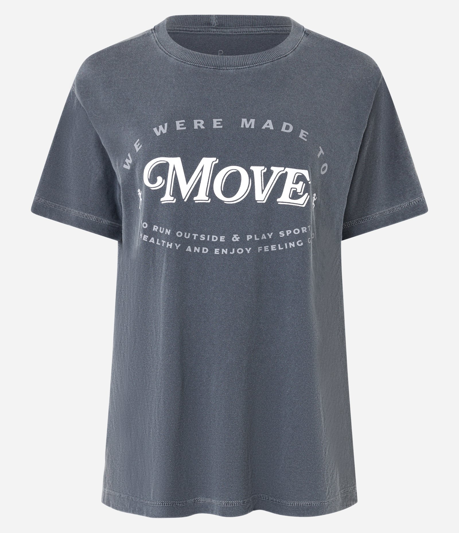 Camiseta Esportivas em Algodão com Estampa Move Cinza 5
