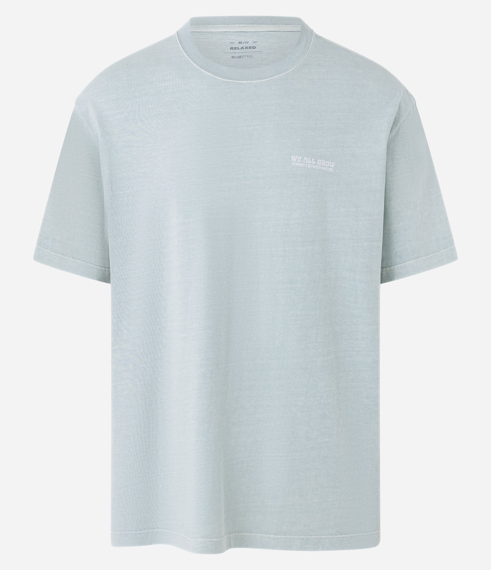 Camiseta Relaxed em Algodão com Estampa de Cogumelos Azul 6