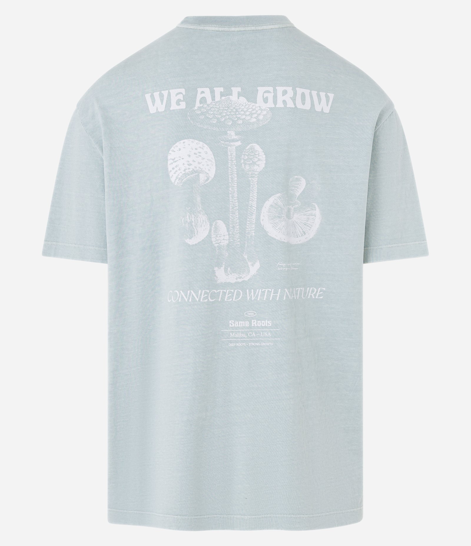 Camiseta Relaxed em Algodão com Estampa de Cogumelos Azul 7