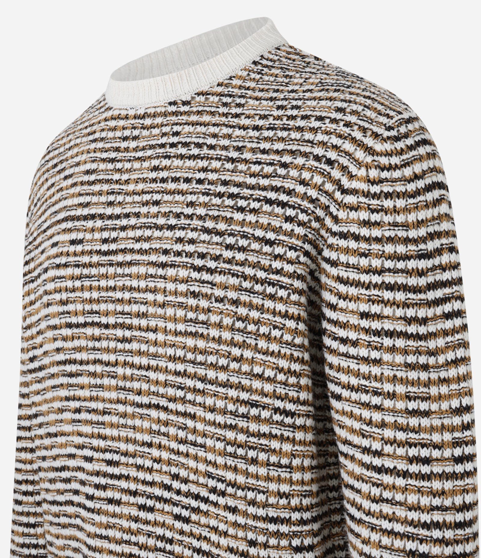 Suéter com Textura em Ponto Aberto Marrom 10