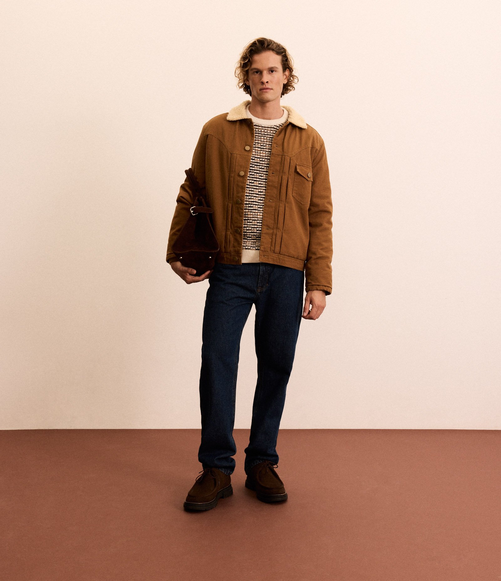 Suéter com Textura em Ponto Aberto Marrom 2