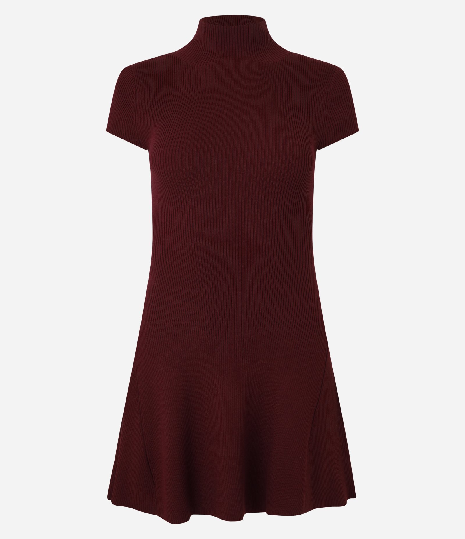 Vestido Curto em Tricô com Golinha Bordô 4