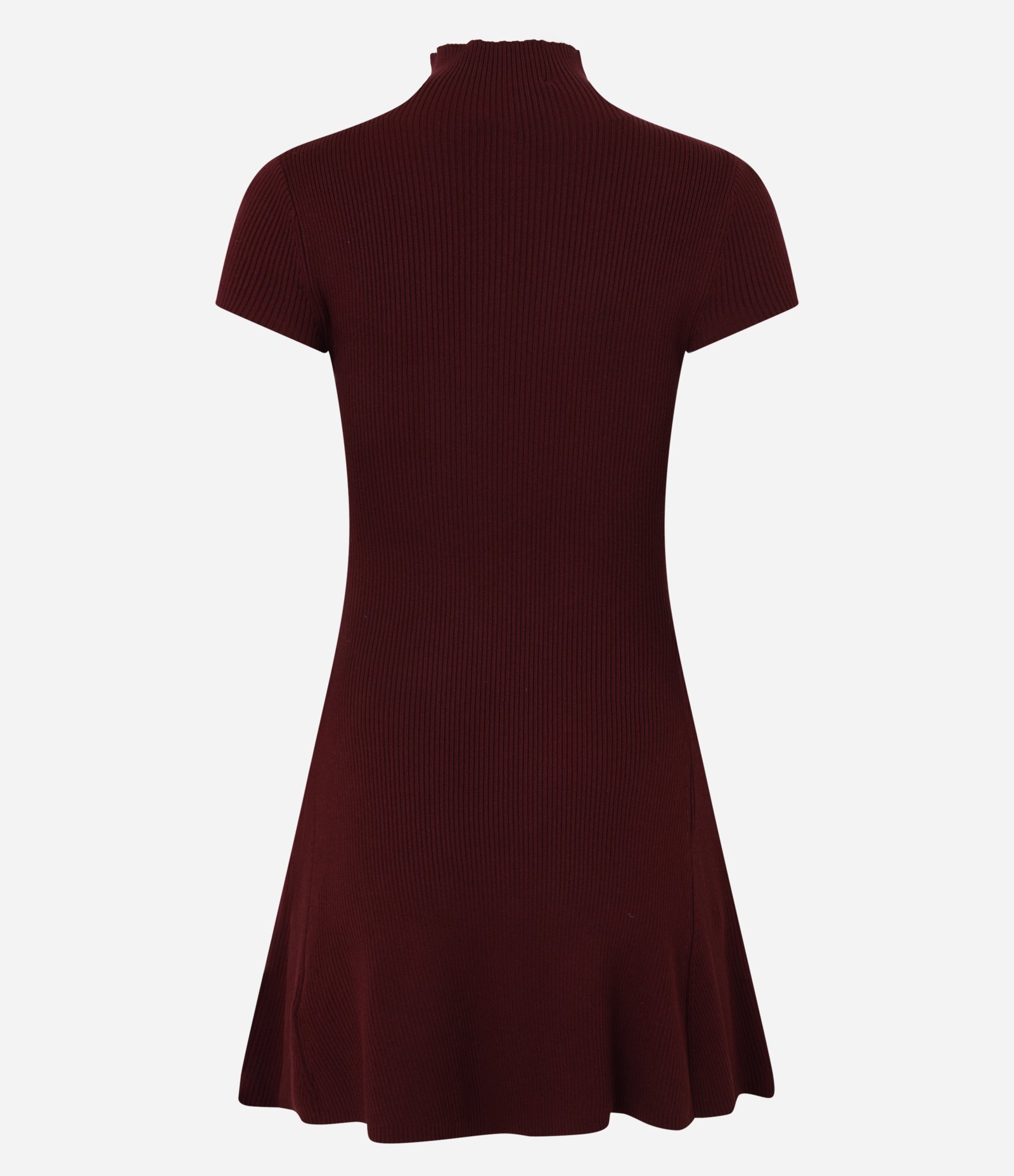 Vestido Curto em Tricô com Golinha Bordô 6