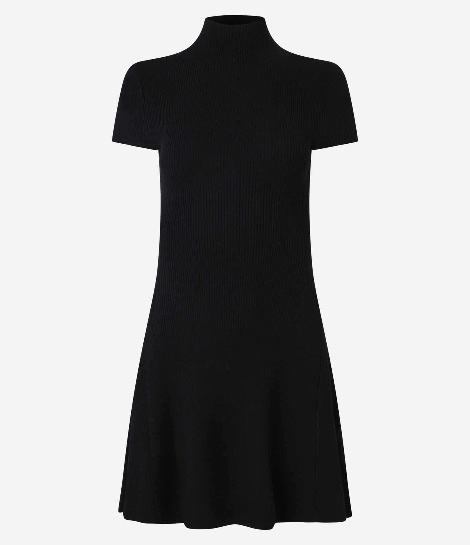 Vestido Curto em Tricô com Golinha Preto 4