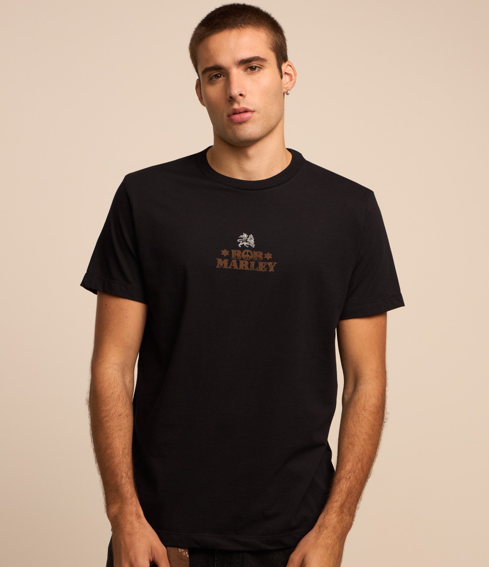Camiseta Comfort em Algodão com Estampa do Bob Marley Preto 1
