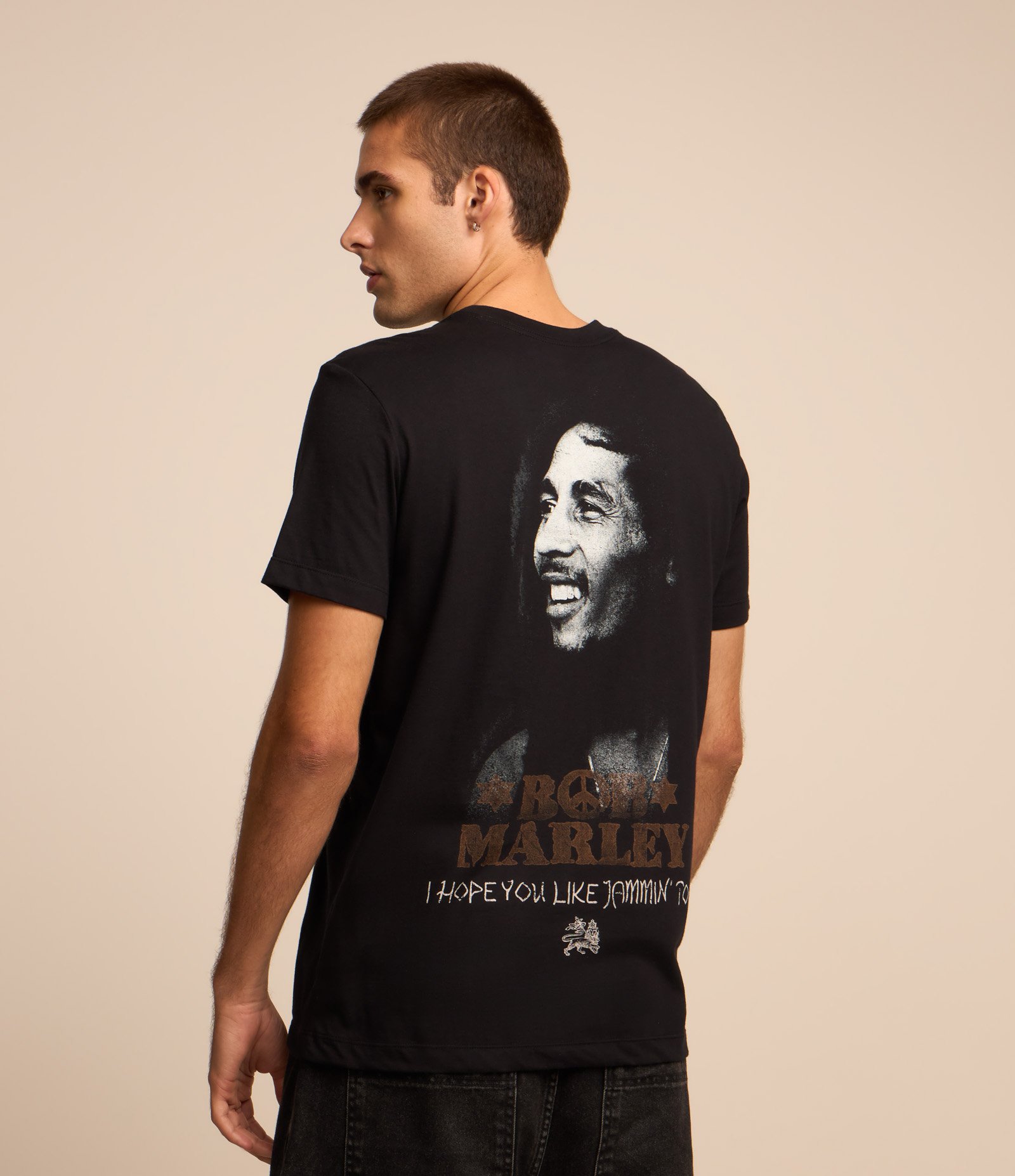 Camiseta Comfort em Algodão com Estampa do Bob Marley Preto 3
