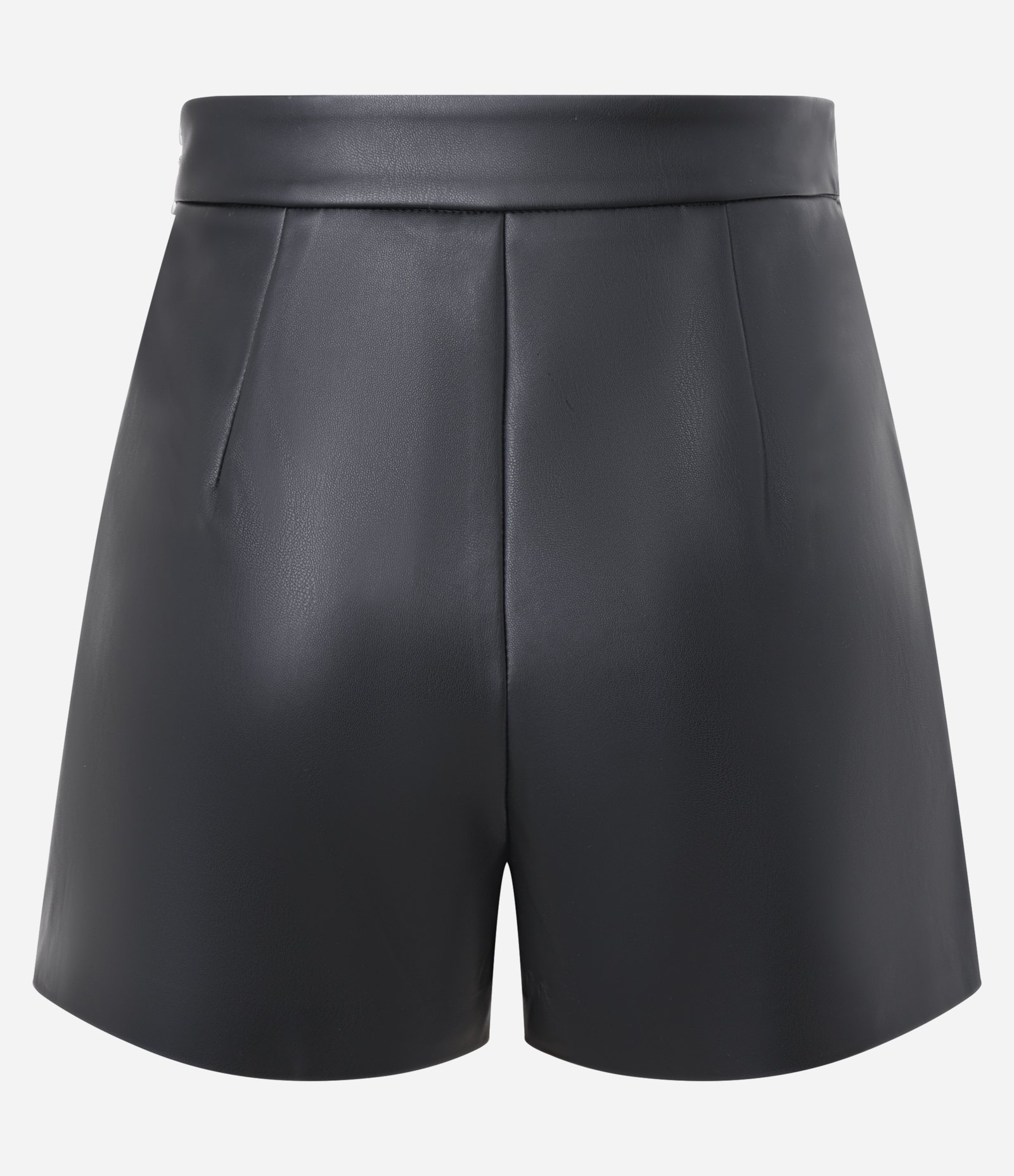 Short Saia em PU com Transpasse Frontal Assimétrico Preto 6