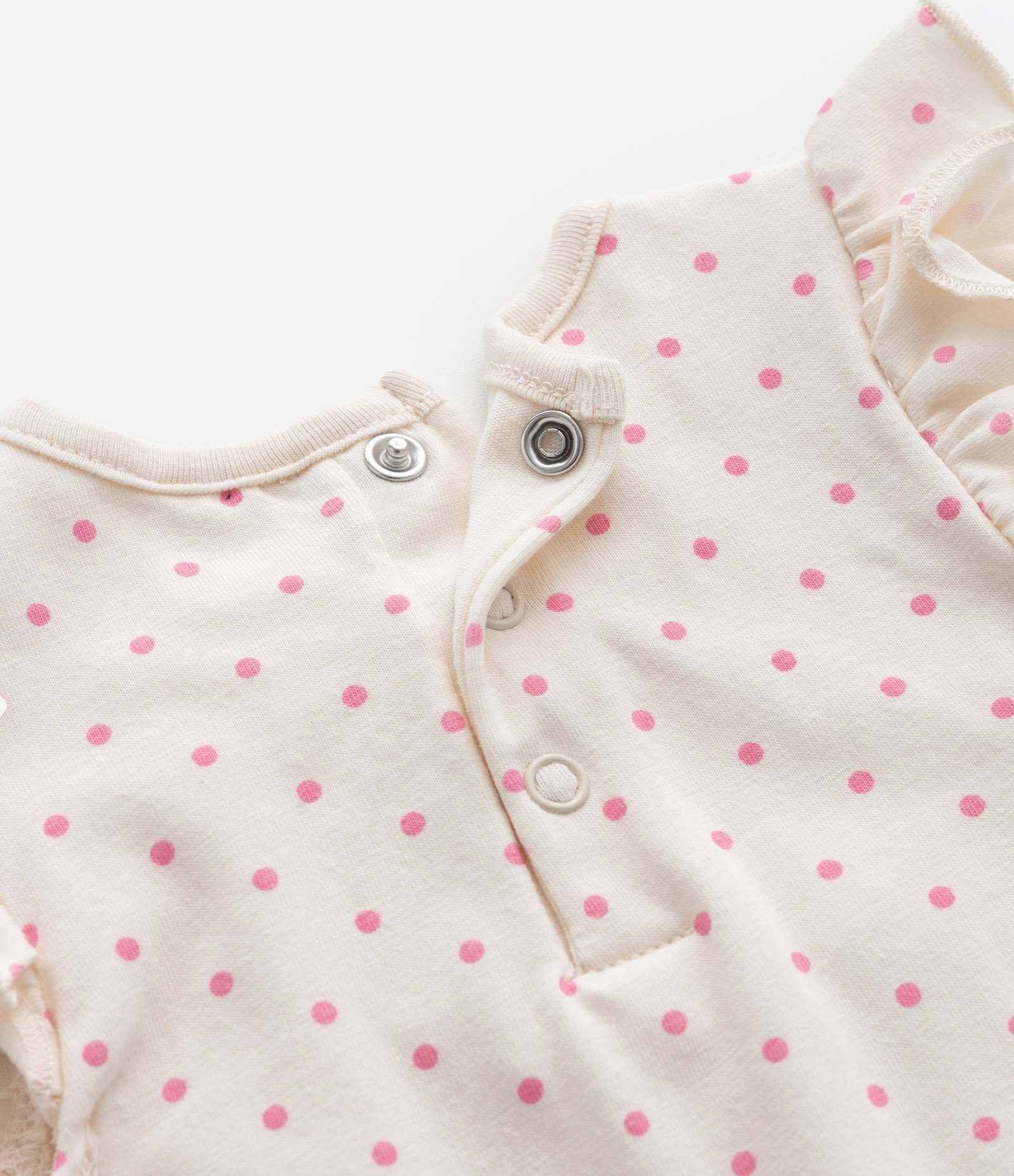 Vestido Body Infantil com Bordado Maçãzinha - Tam 0 a 18 meses Bege 6