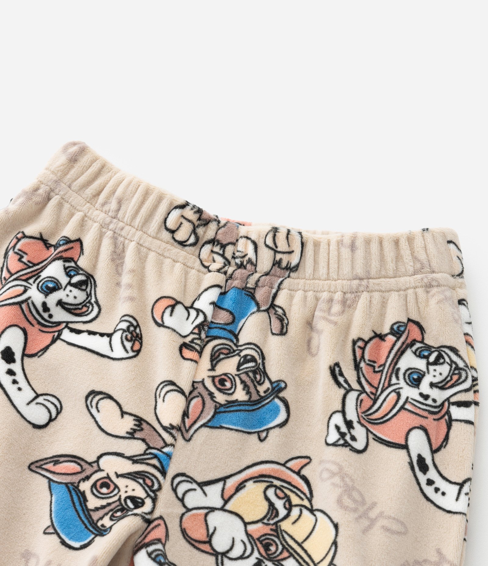 Pijama Longo Infantil em Plush com Estampa Paw Patrol - Tam 1 a 4 anos Bege 2
