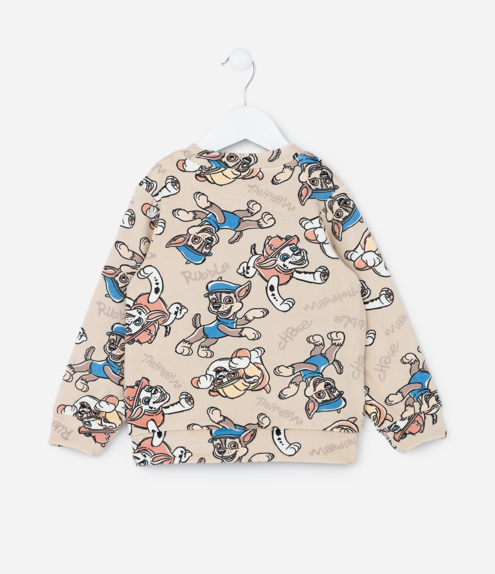 Pijama Longo Infantil em Plush com Estampa Paw Patrol - Tam 1 a 4 anos Bege 3