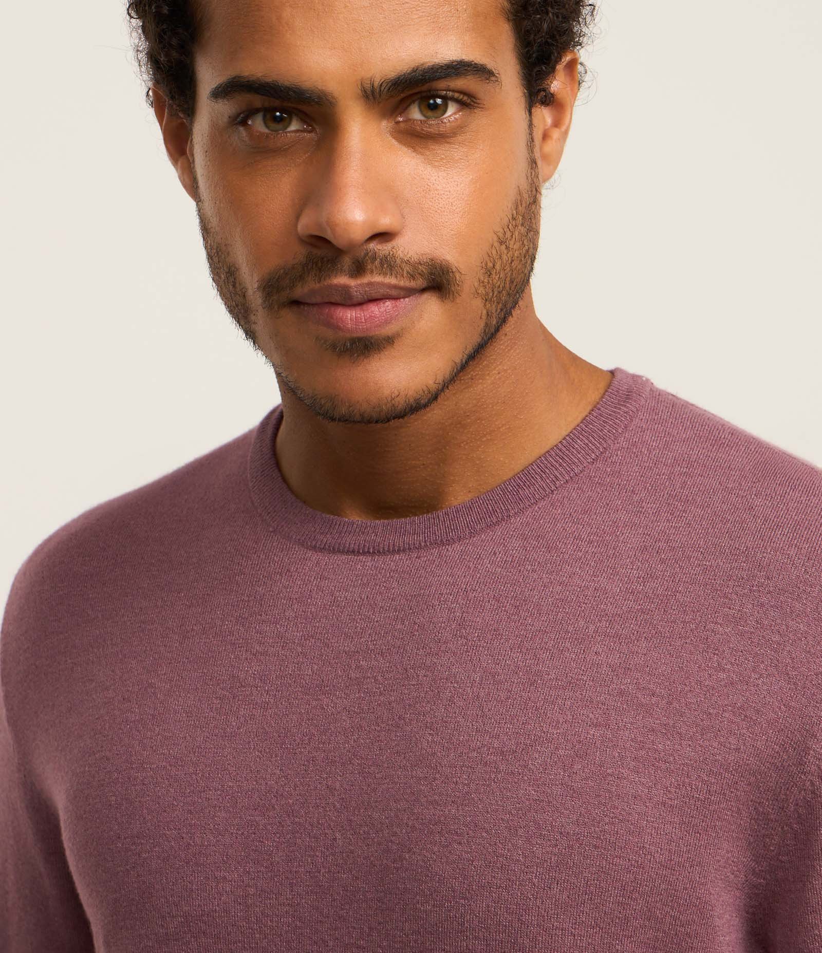 Suéter Básico em Efeito Tricô com Acabamento Canelado Roxo 3