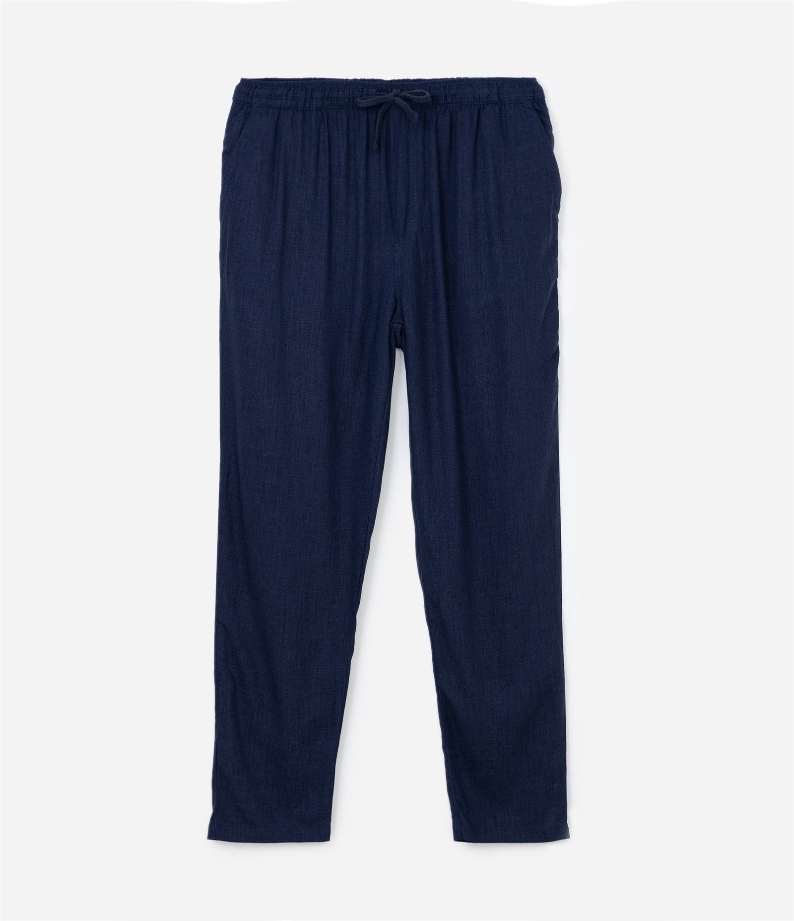 Calça em Viscose com Textura e Cós Elástico Azul 6