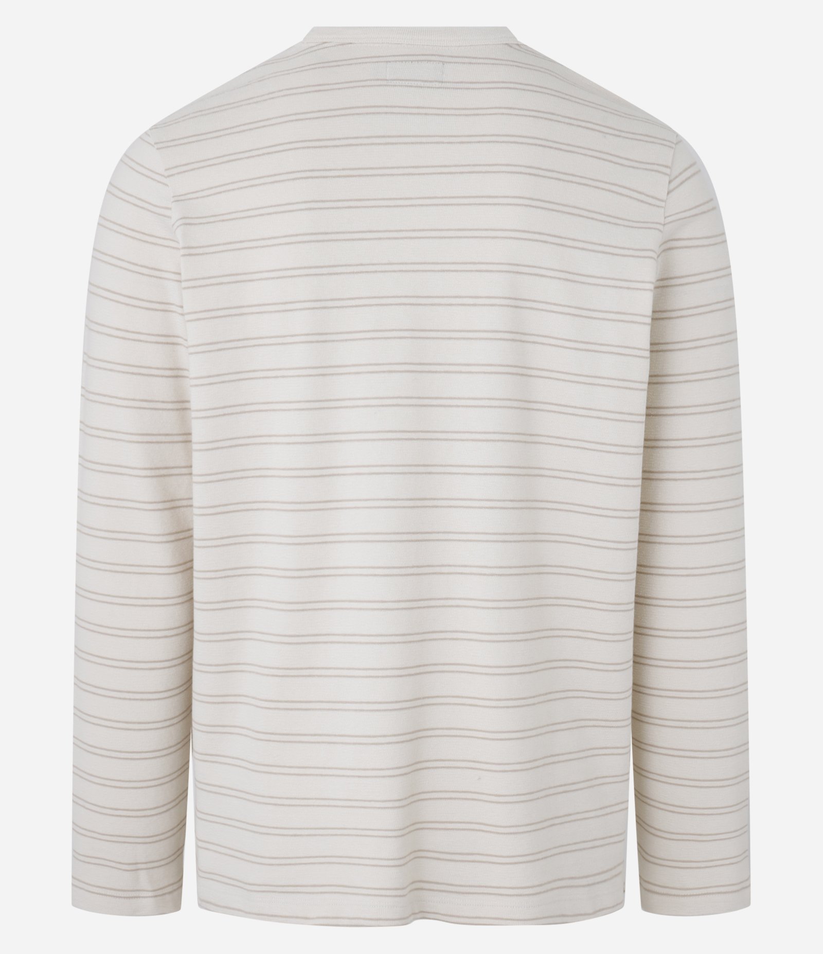 Camiseta Regular em Algodão com Listras Horizontais Bege 3