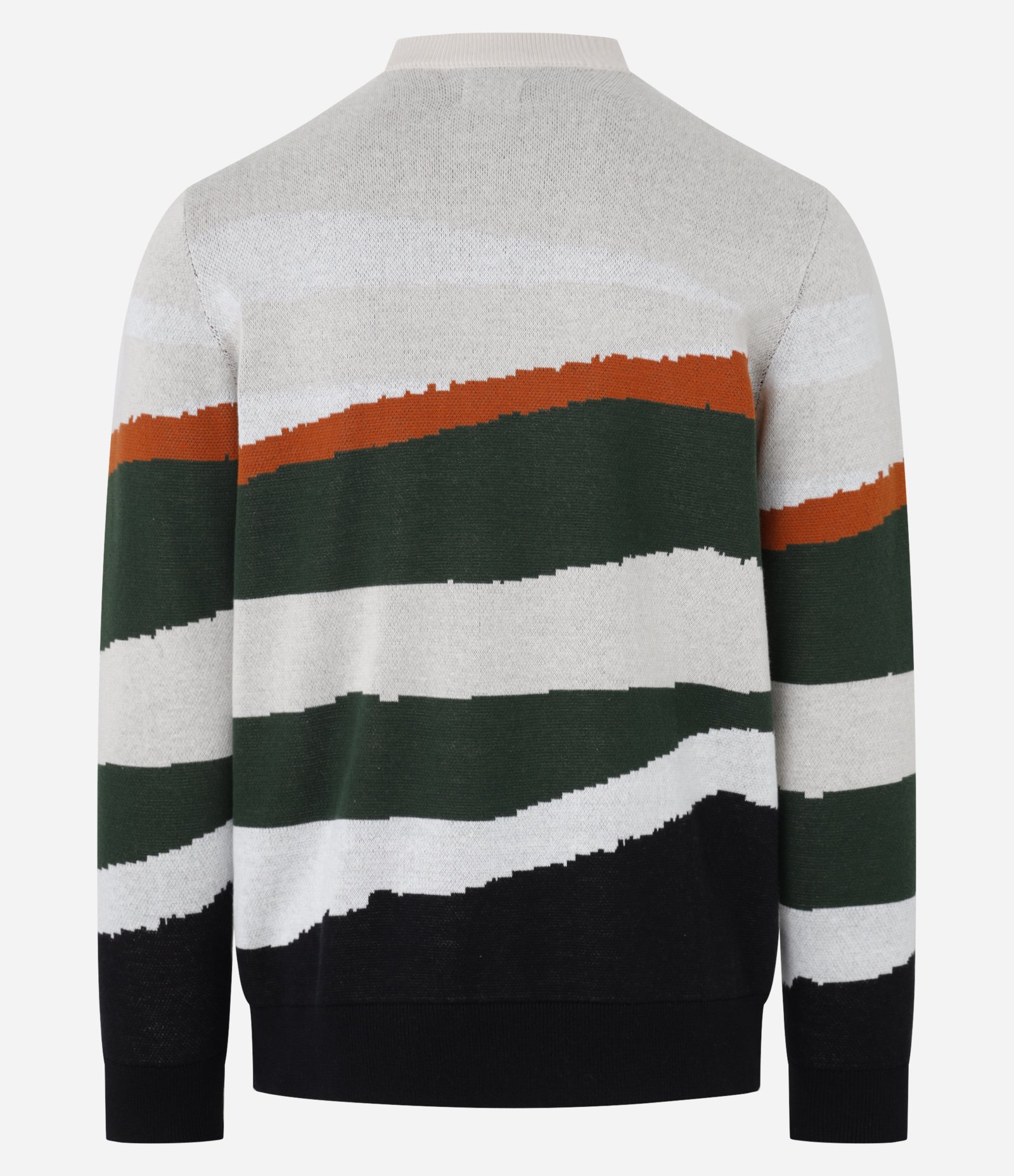 Suéter em Algodão com Bloco de Cores Branco/Laranja/Verde 6