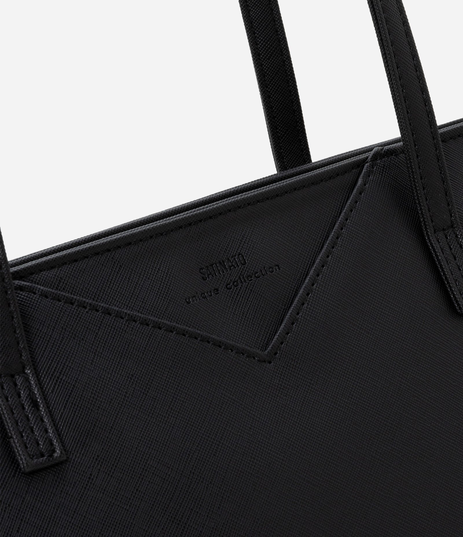 Bolsa Shopper Grande em PU Textura Safiano com Alça Longa Preto 5