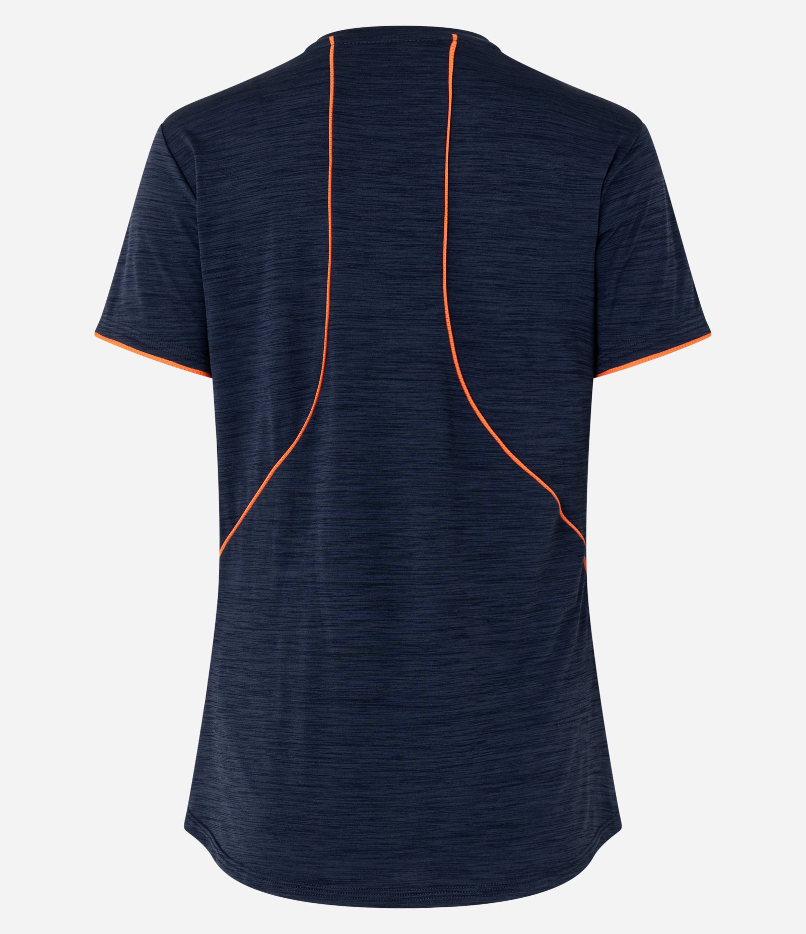 Camiseta Esportiva em Microfibra com Frisos Contrastantes Azul Marinho 7