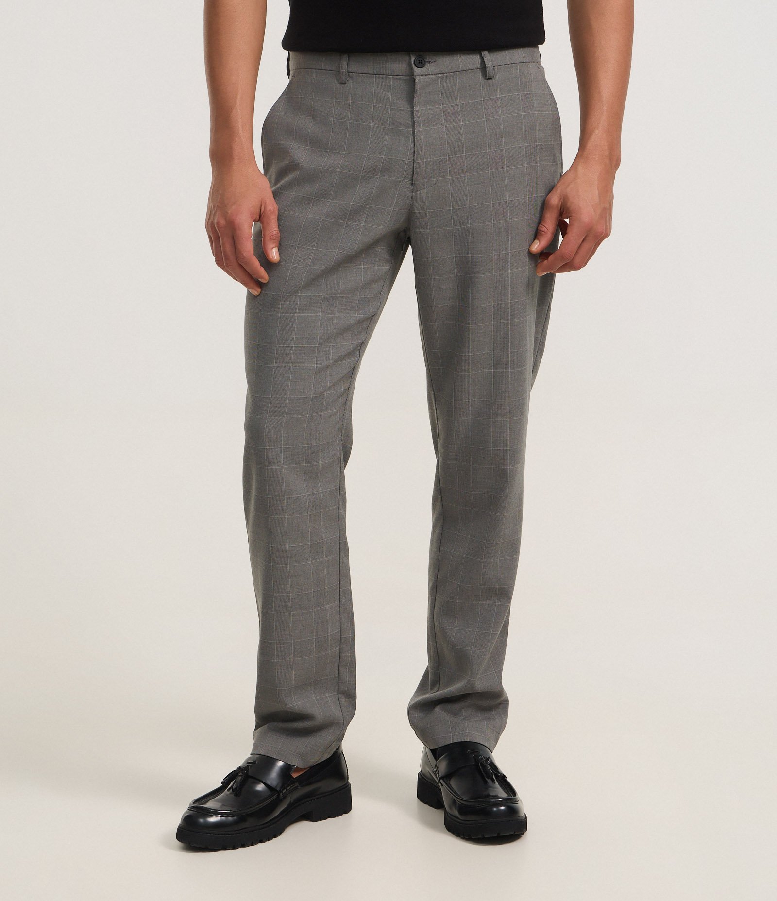 Calça Slim em Alfaiataria com Xadrez Fio Tinto Cinza 2