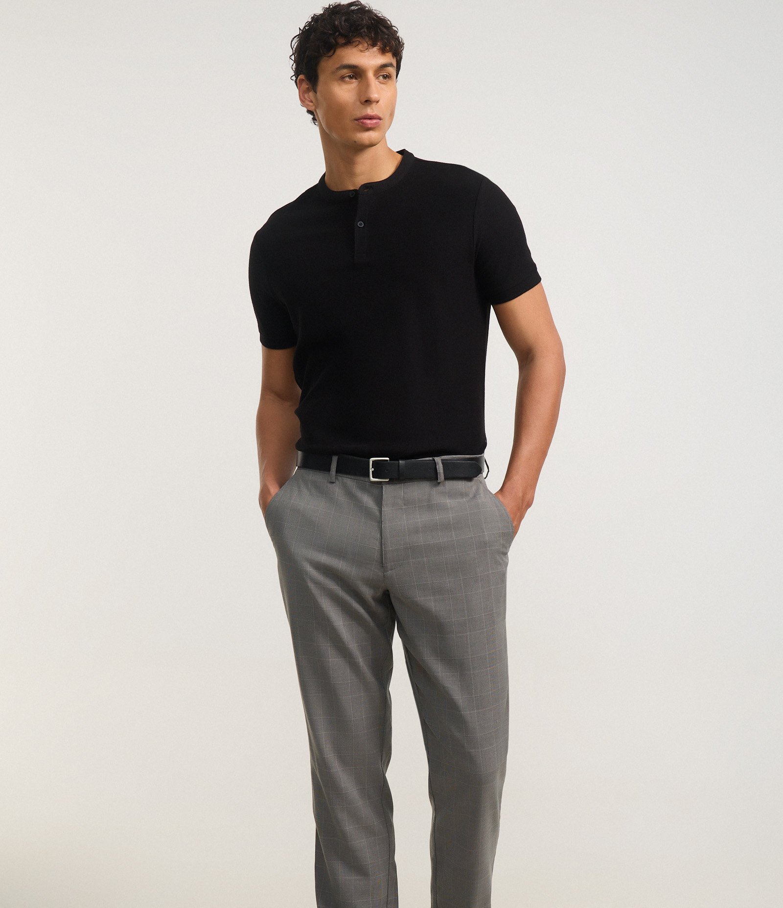 Calça Slim em Alfaiataria com Xadrez Fio Tinto Cinza 5