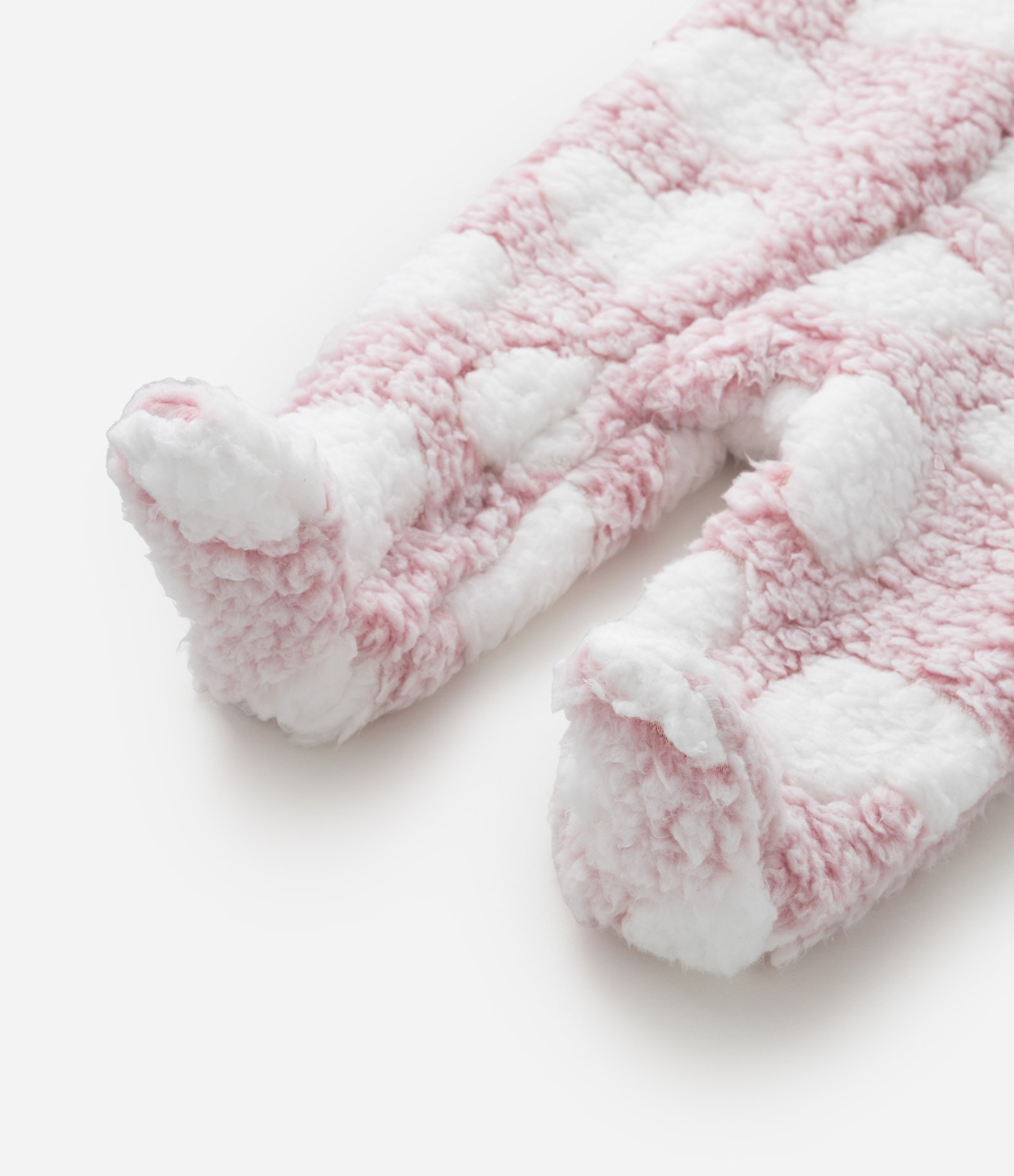 Macacão Infantil em Fleece com Estampa de Corações - Tam 0 a 24 meses Rosa 2