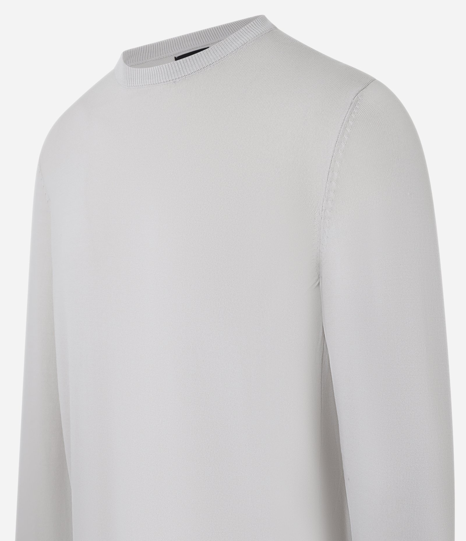 Suéter Básico em Viscose com Gola Redonda Cinza 5