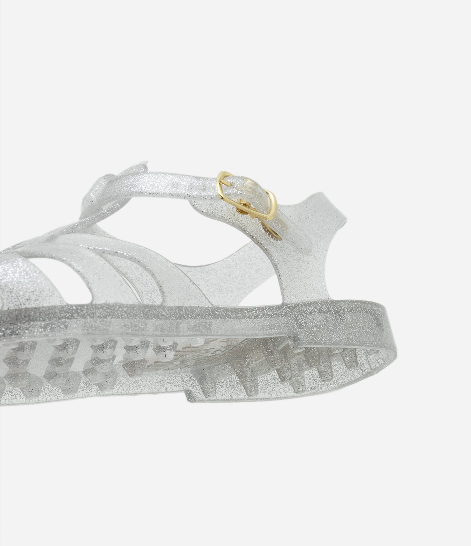 Sandália Infantil em Plástico com Glitter -Tam 19 a 26 Prata 3