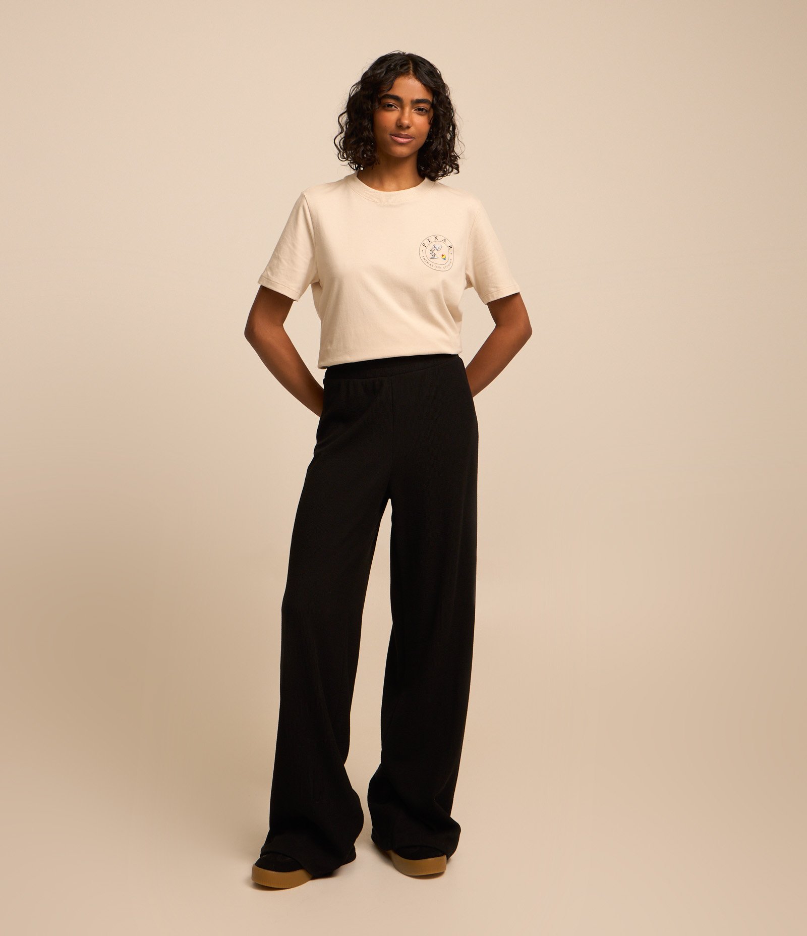 Calça Reta em Ribana Texturizada Preto 1