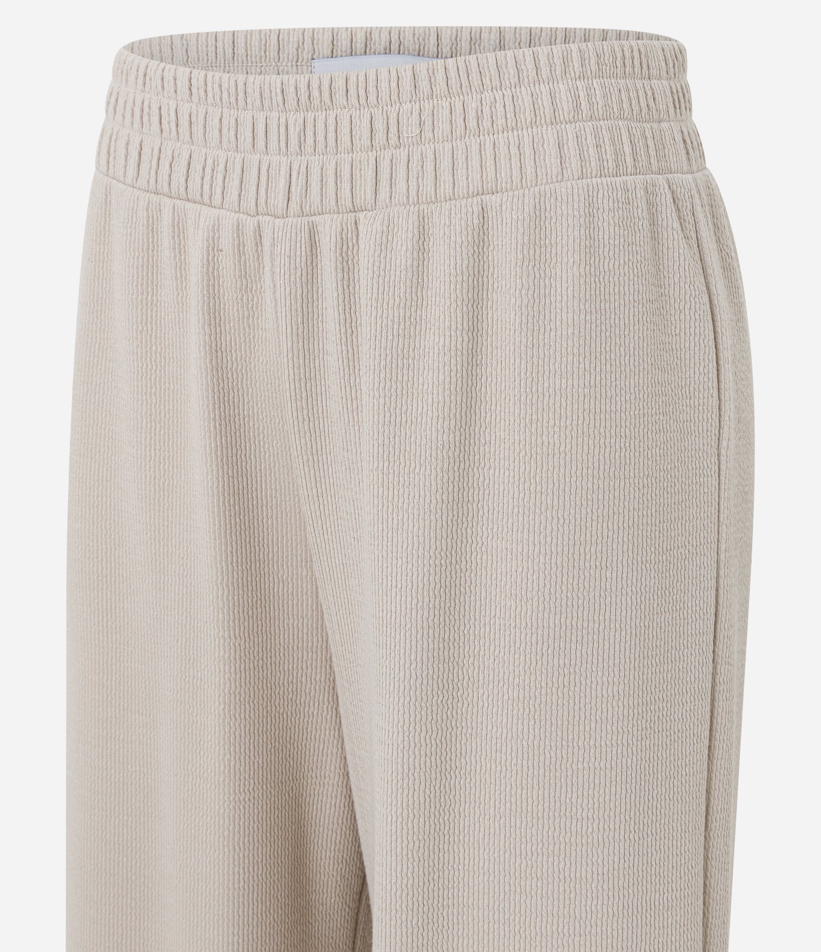 Calça Reta em Ribana Texturizada Bege 6