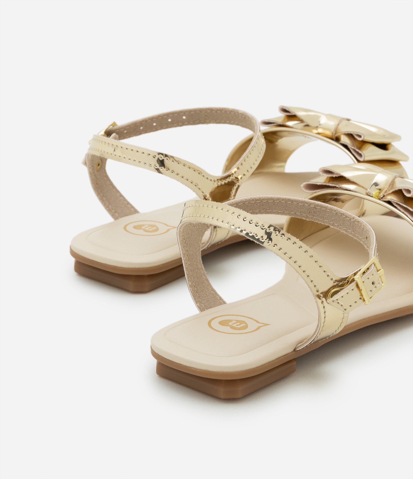 Sandália Infantil em PU com Laço Molekinha - Tam 26 ao 36 Dourado 4