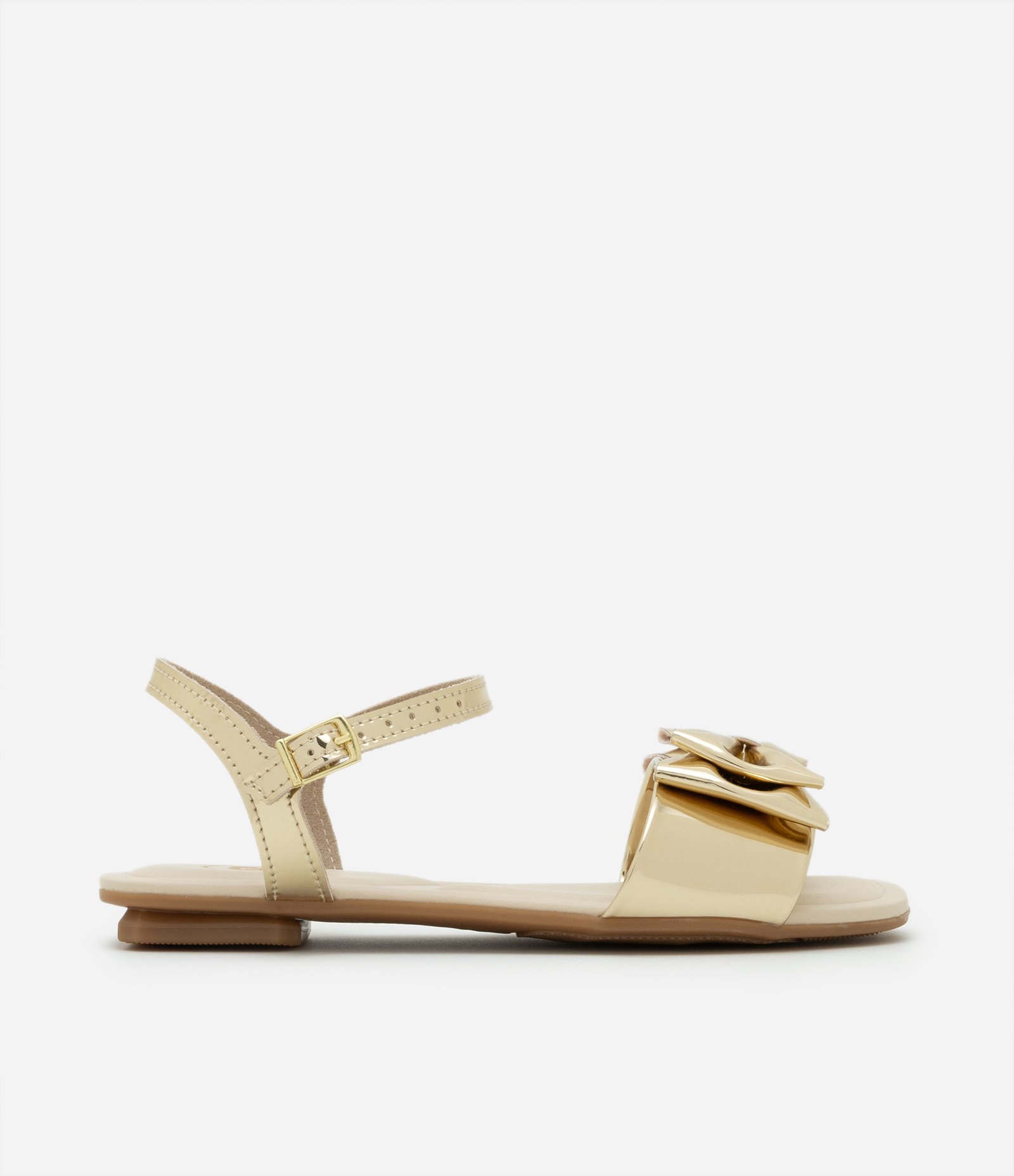 Sandália Infantil em PU com Laço Molekinha - Tam 26 ao 36 Dourado 5